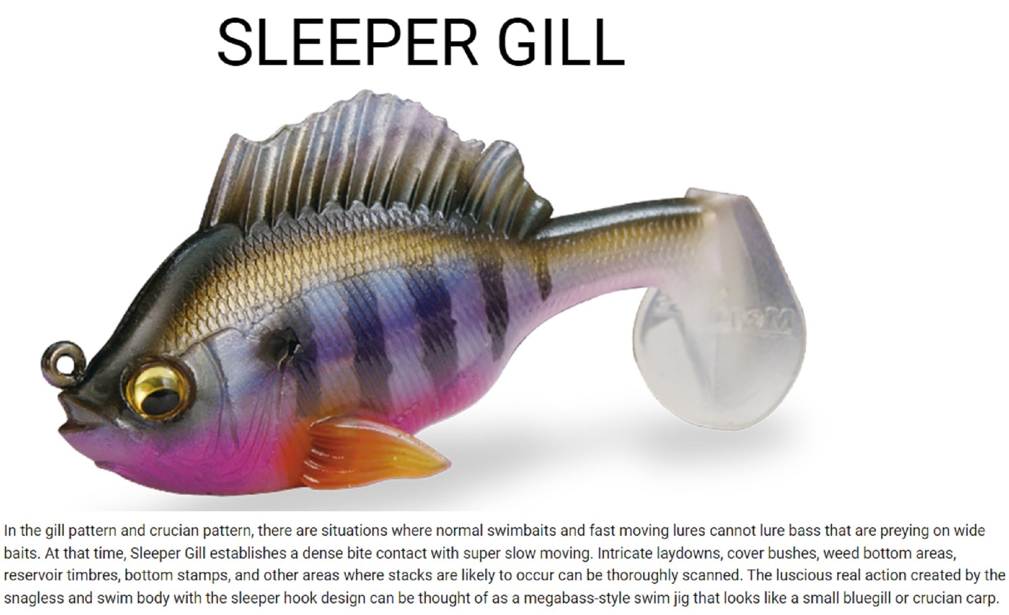 Megabass Soft Lure Sleeper Gill 3.2 Inch 3/4 oz Gillkko (8875)