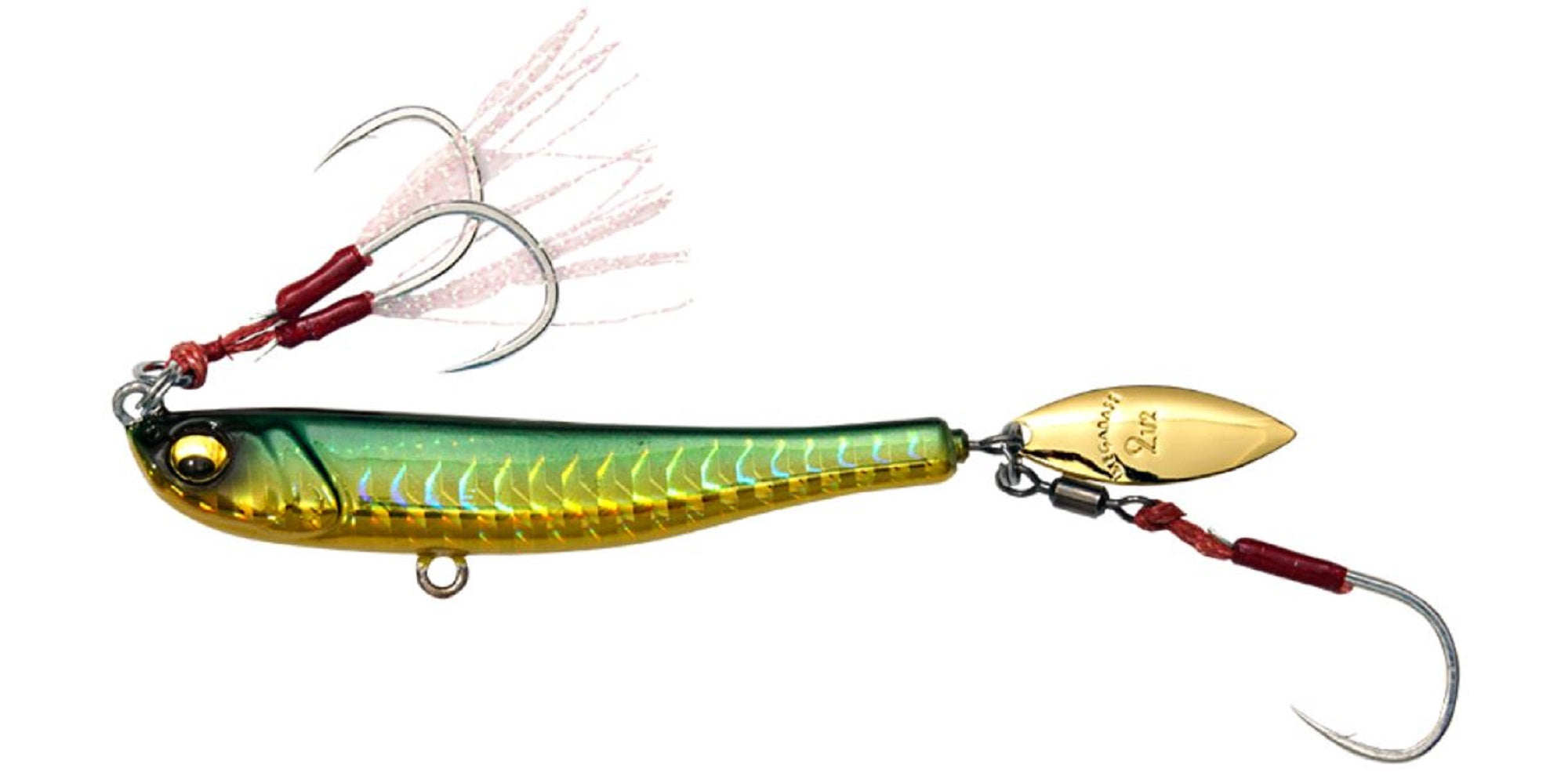 Megabass Metal Jig Makippa 50 grams Sinking Lure Green Gold (0076)