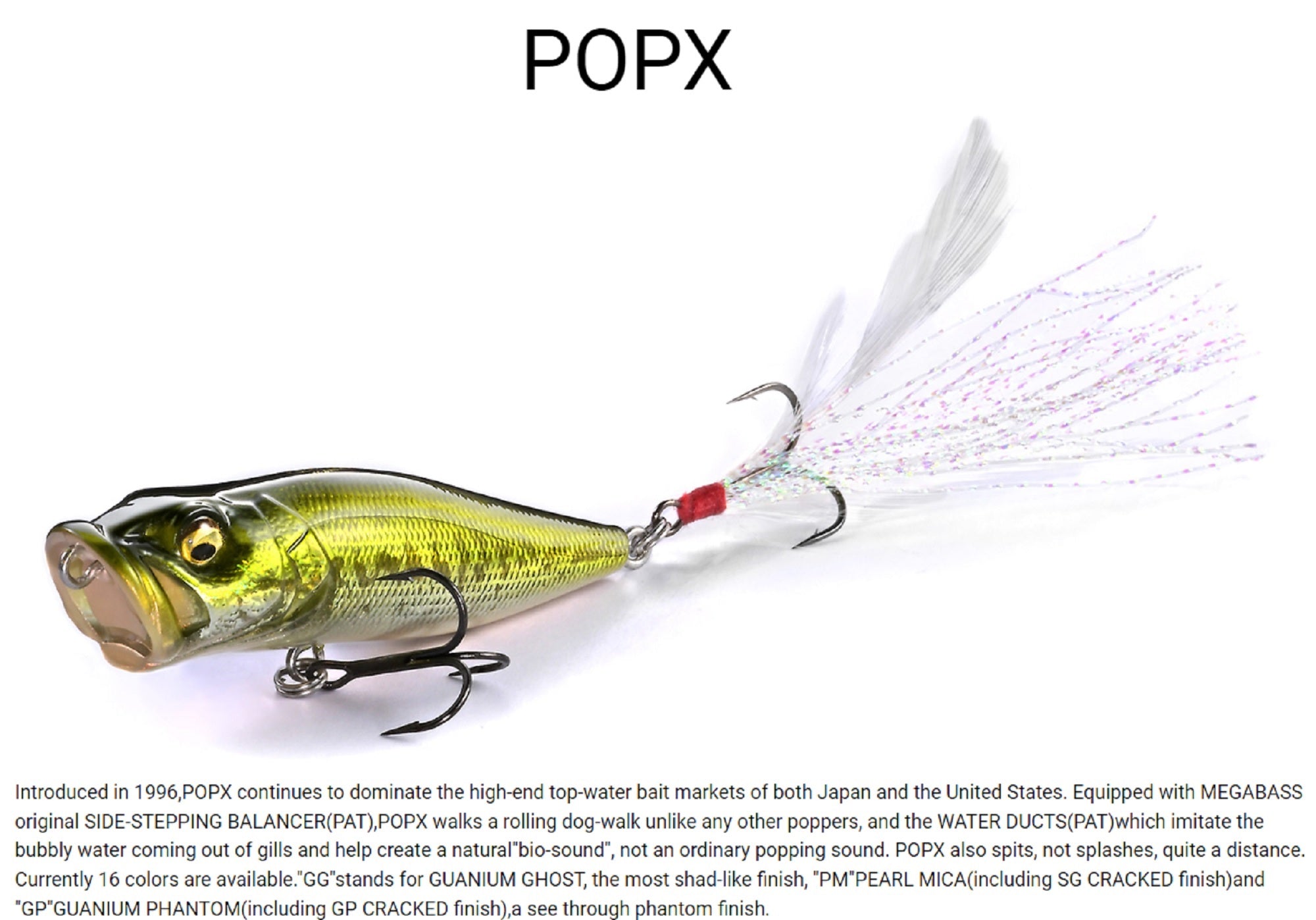 Megabass Pop X Standard 64 mm 7 grams Floating Lure FA Seayu (0465)