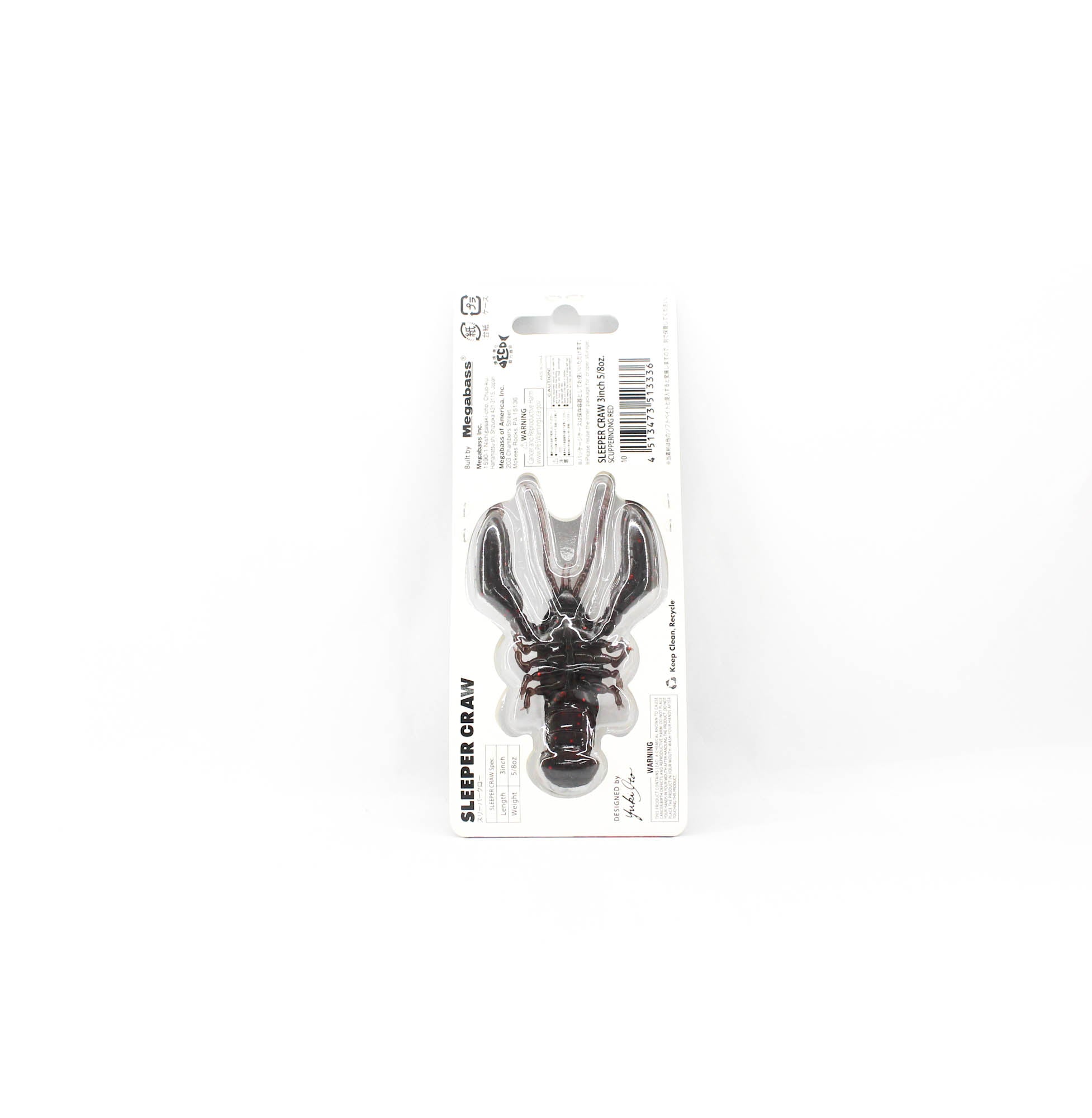 Megabass Soft Lure Sleeper Craw 3 Inch 5/8 oz Scupper Non Red (3336)