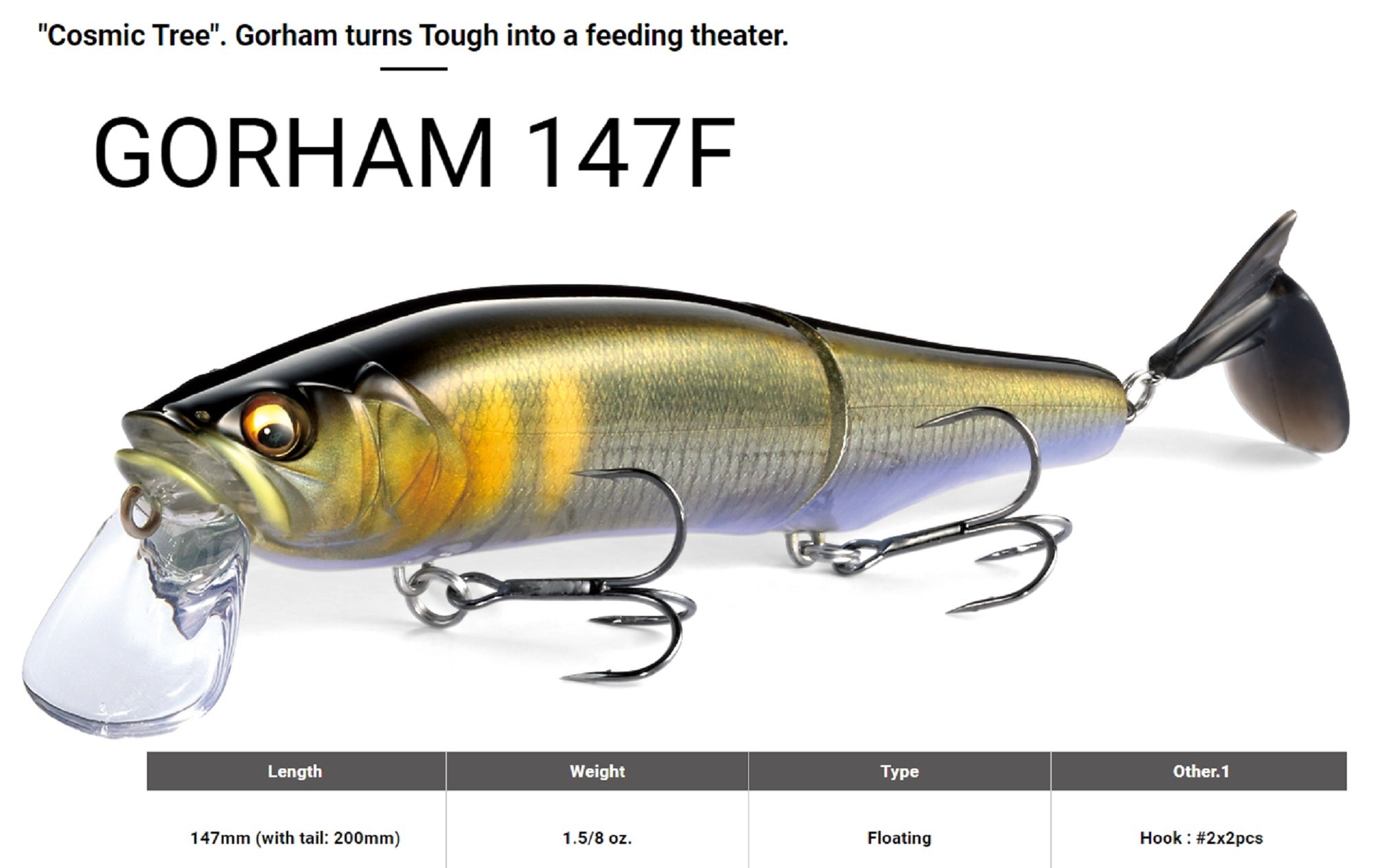 Megabass Gorham 147F Floating Lure Aurora Reaction (0594)