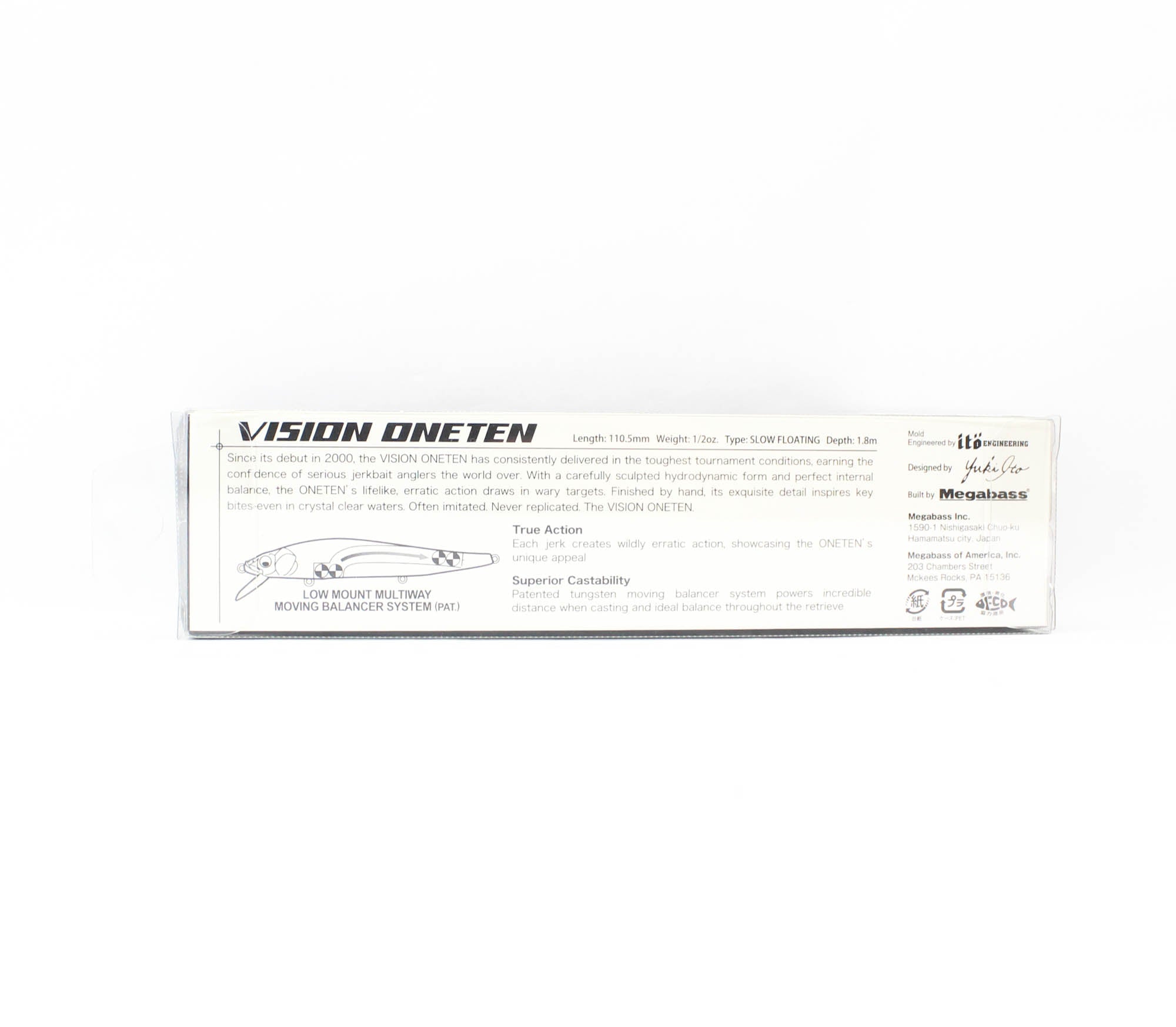 Megabass Vision 110 Oneten Regular Slow Floating Lure Aurora React (0562)