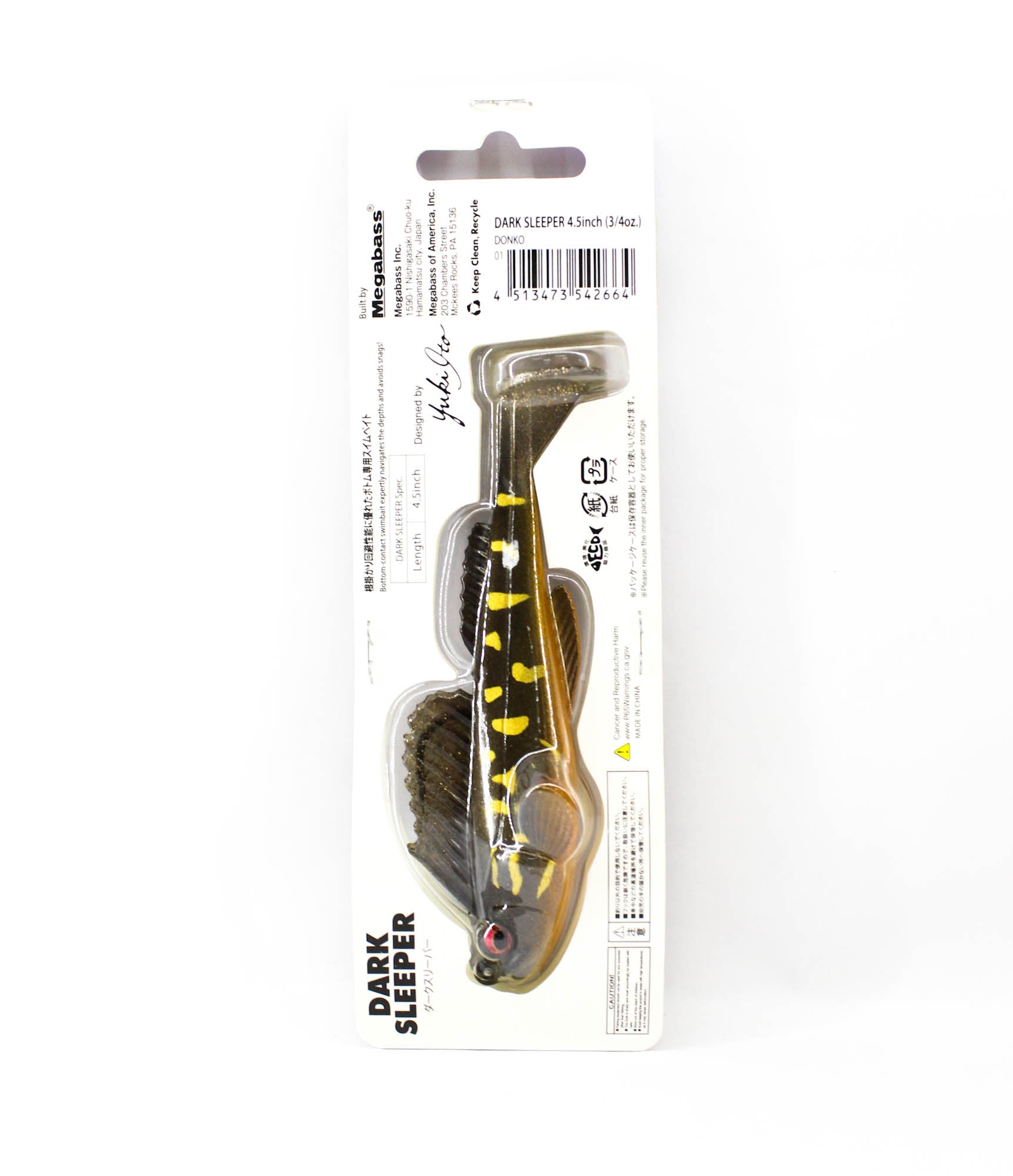 Megabass Soft Lure Dark Sleeper 4.5 Inch 3/4 oz Donko (2664)