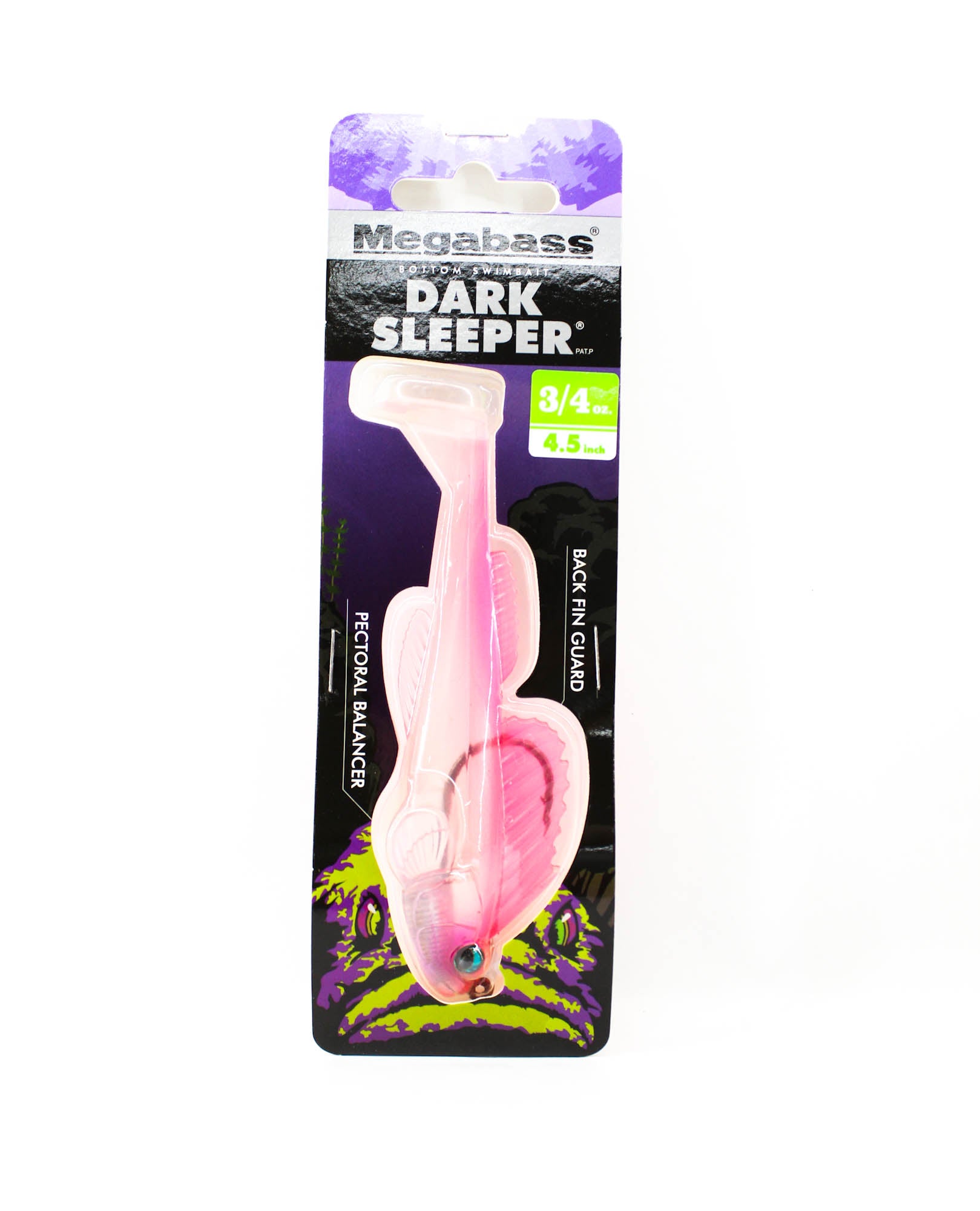 Megabass Soft Lure Dark Sleeper 4.5 Inch 3/4 oz Clear Pink (2749)