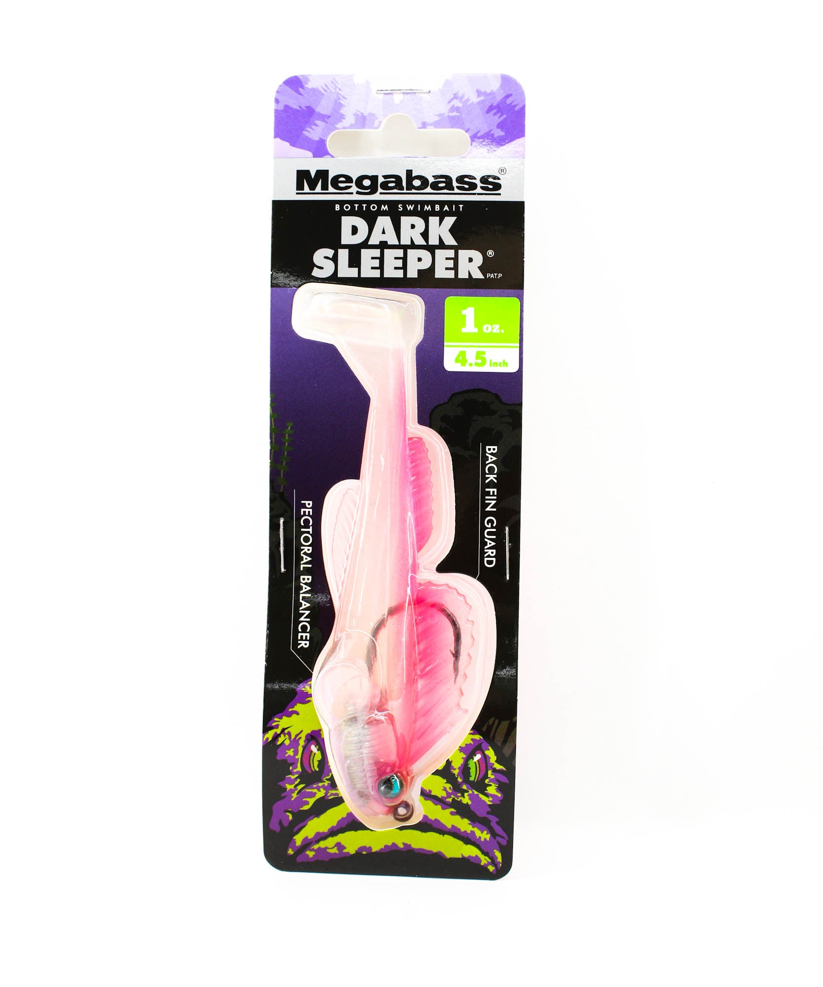 Megabass Soft Lure Dark Sleeper 4.5 Inch 1 oz Clear Pink (2862)