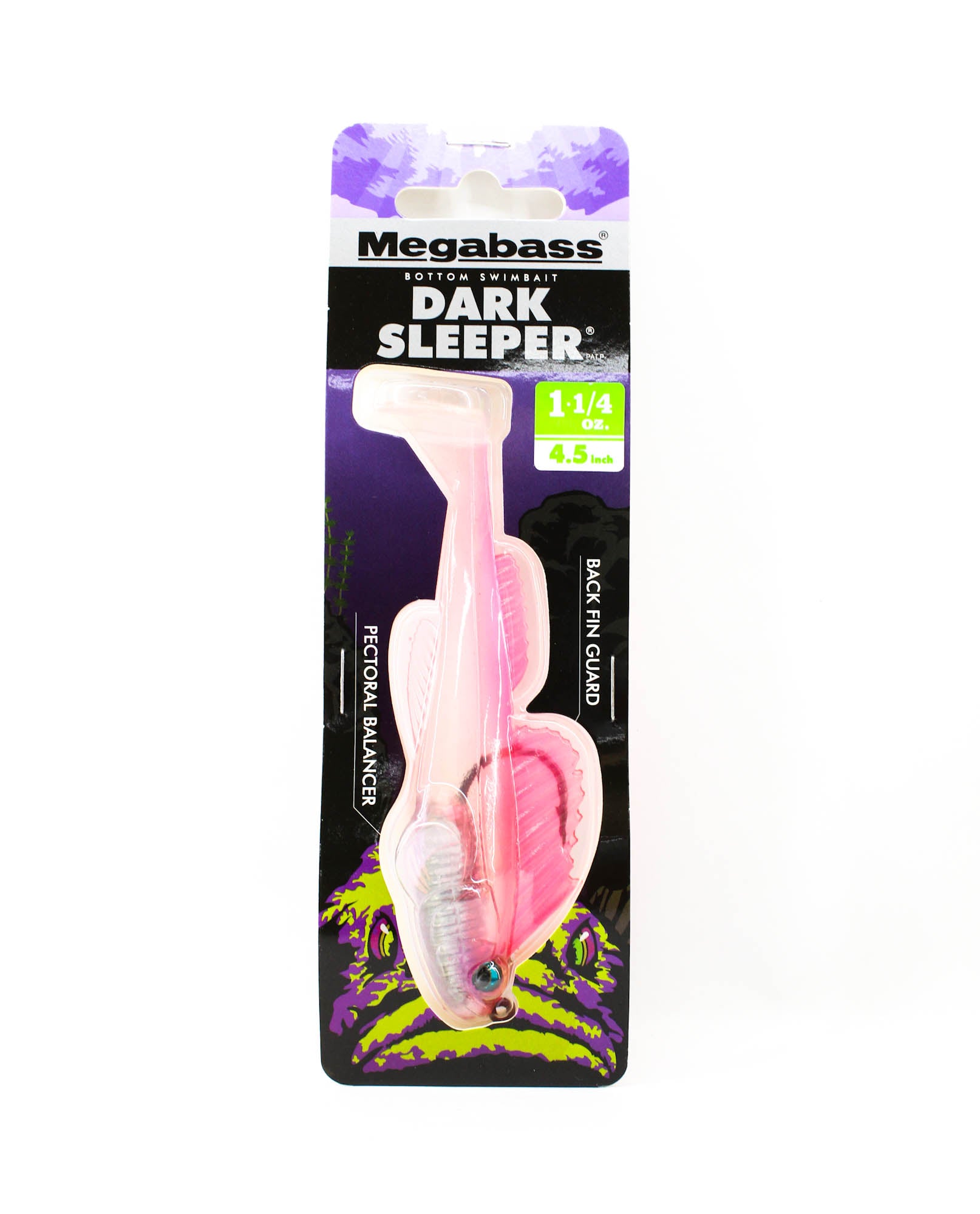 Megabass Soft Lure Dark Sleeper 4.5 Inch 1.1/4 oz Clear Pink (2985)