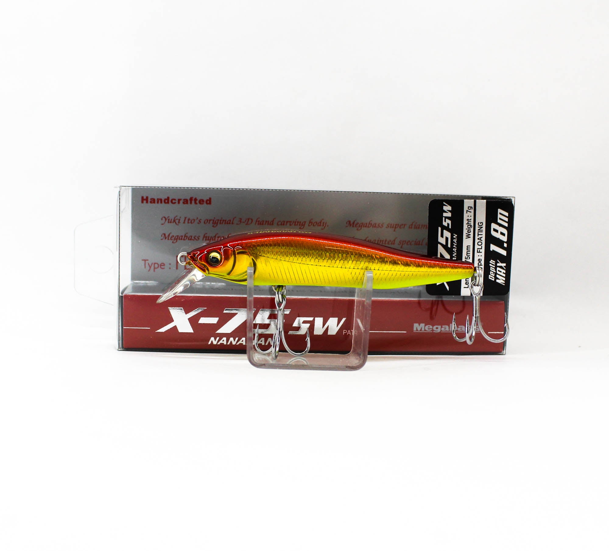 Megabass X-Nanahan SW 75 mm 1/4 oz Floating Lure GG Akakin CB (3500)