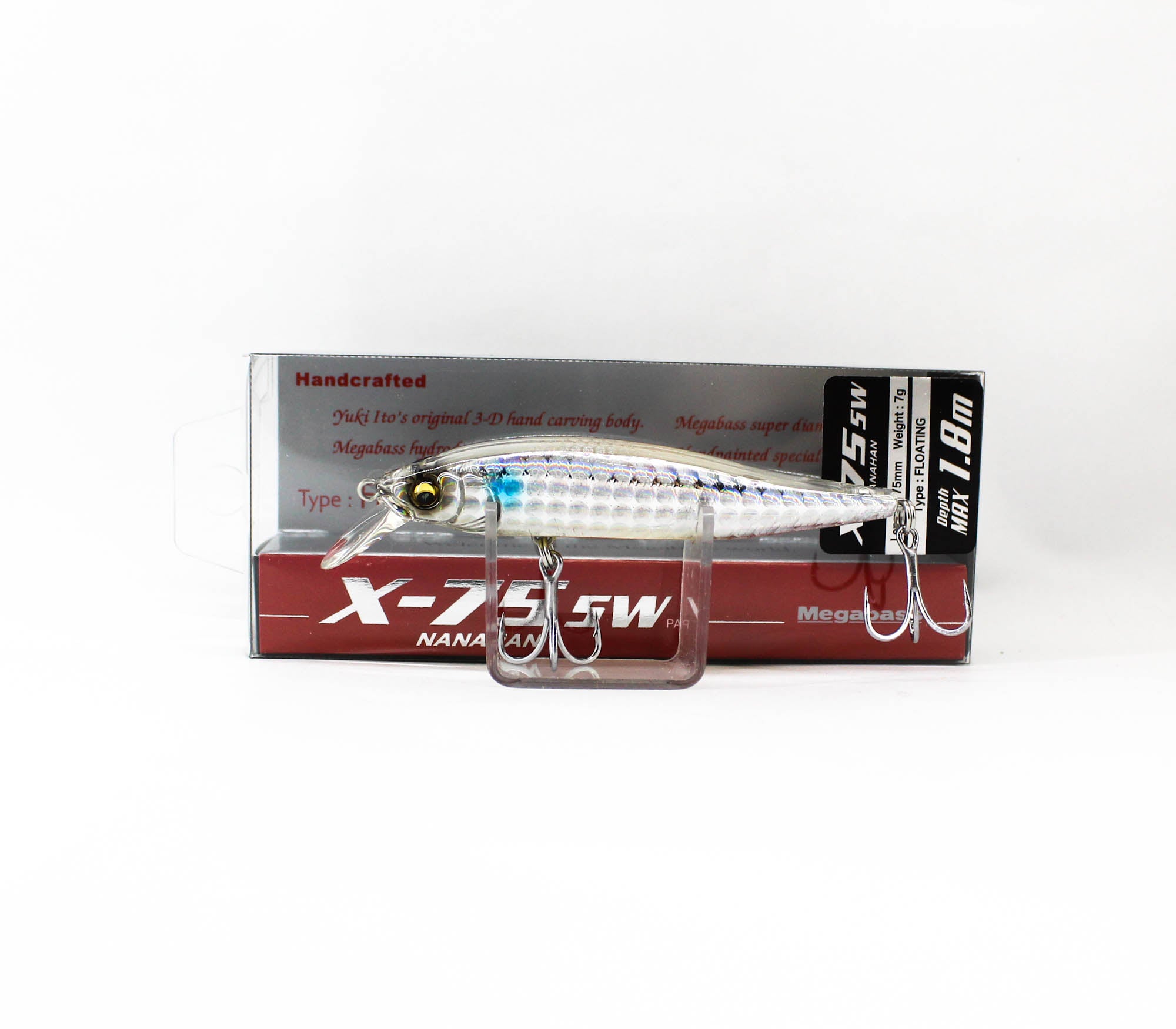 Megabass X-Nanahan SW 75 mm 1/4 oz Floating Lure GG Clear Inakko (3562)