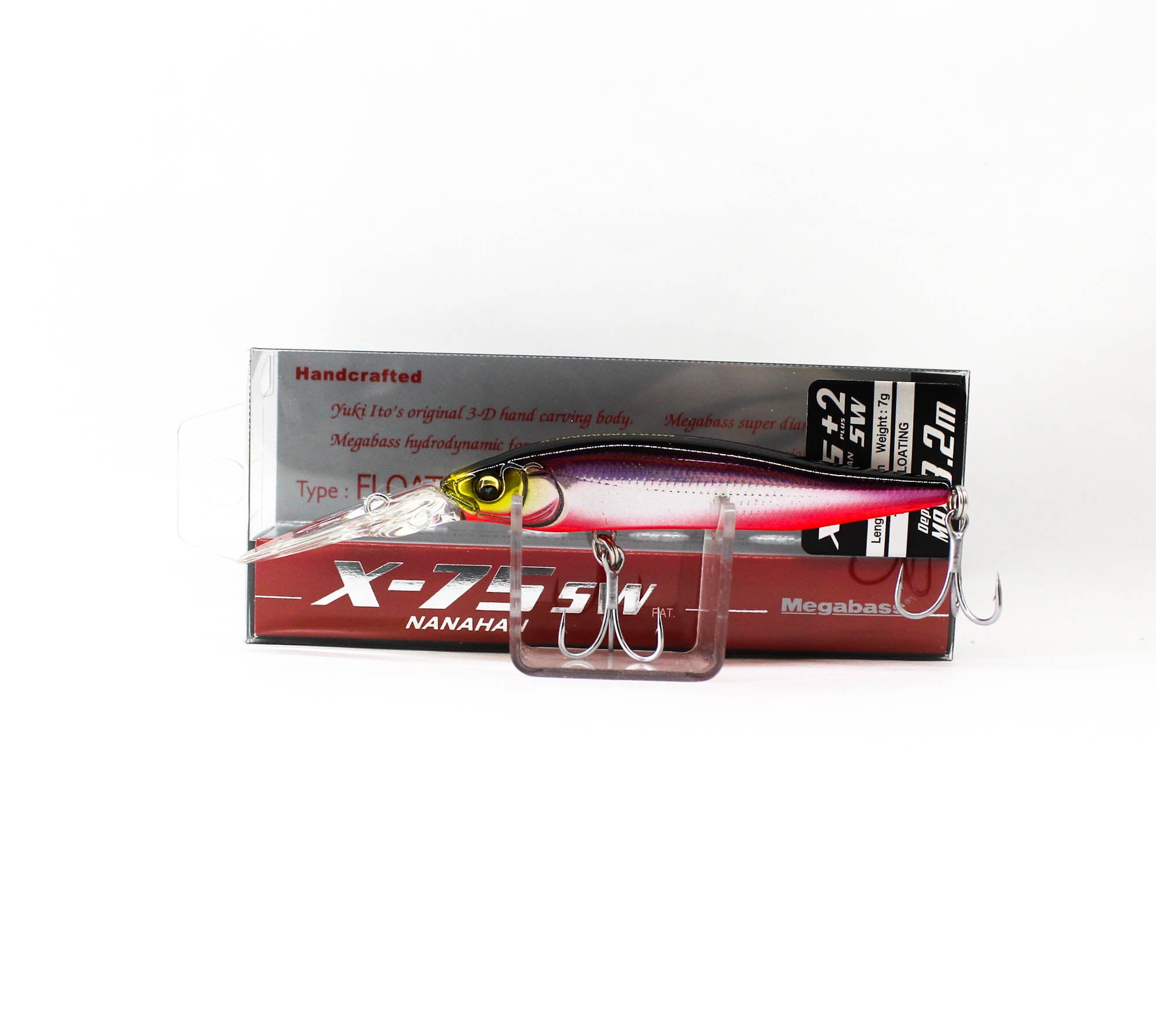 Megabass X-Nanahan +2 SW 75 mm 1/4 oz Floating Lure SH RB Shad (3739)