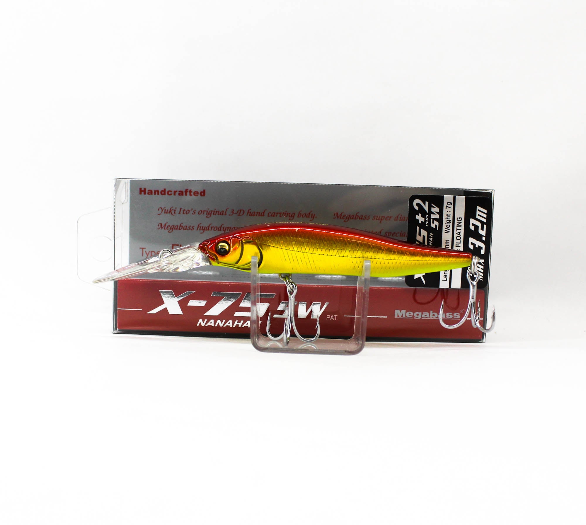 Megabass X-Nanahan +2 SW 75 mm 1/4 oz Floating Lure GG Akakin CB (3746)