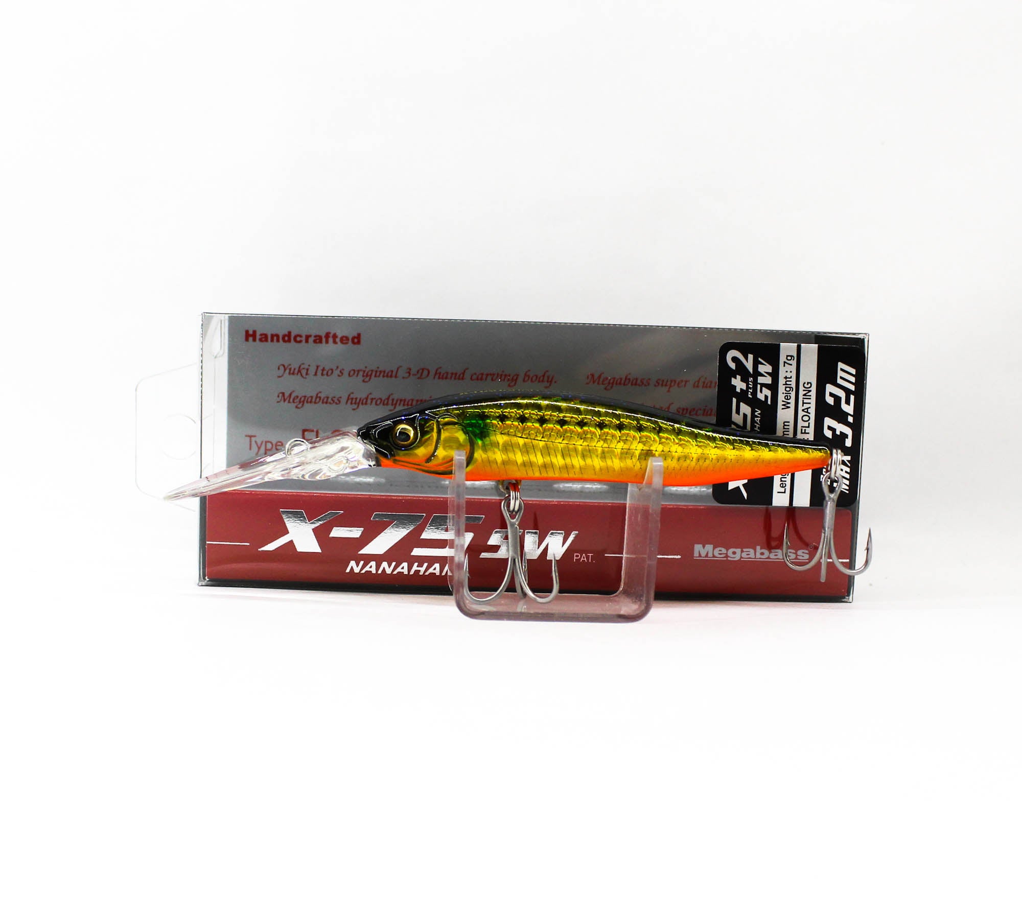 Megabass X-Nanahan +2 SW 75 mm 1/4 oz Floating Lure GG Kinbora (3753)