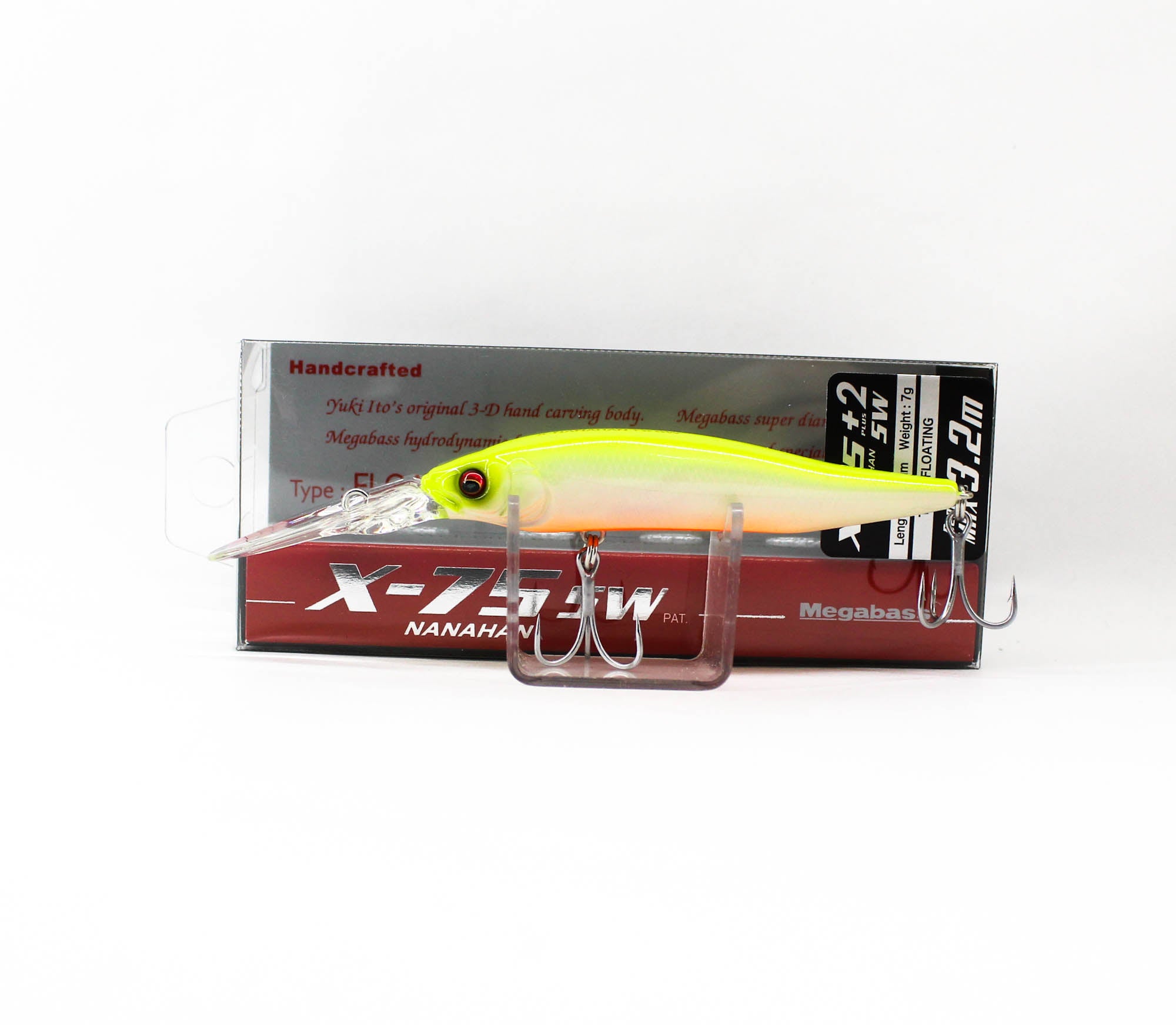 Megabass X-Nanahan +2 SW 75 mm 1/4 oz Floating Lure PM Chart Back (3784)