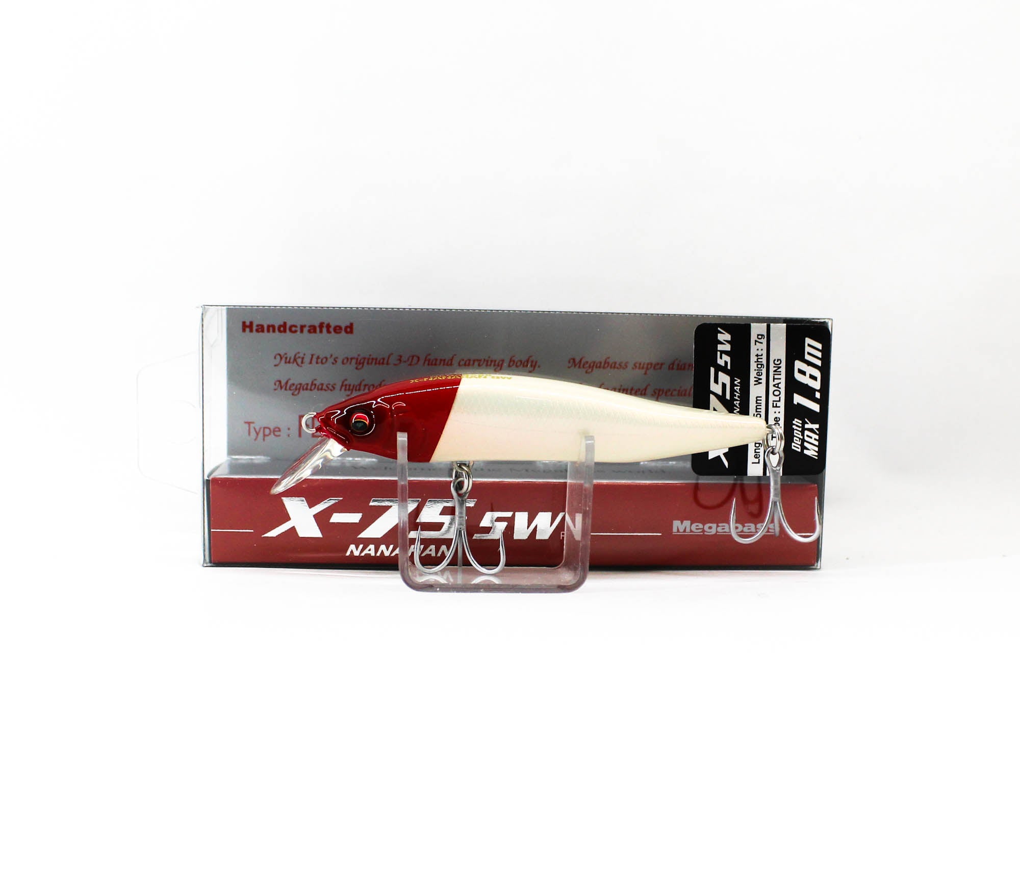 Megabass X-Nanahan SW 75 mm 1/4 oz Floating Lure PM Red Head (3821)