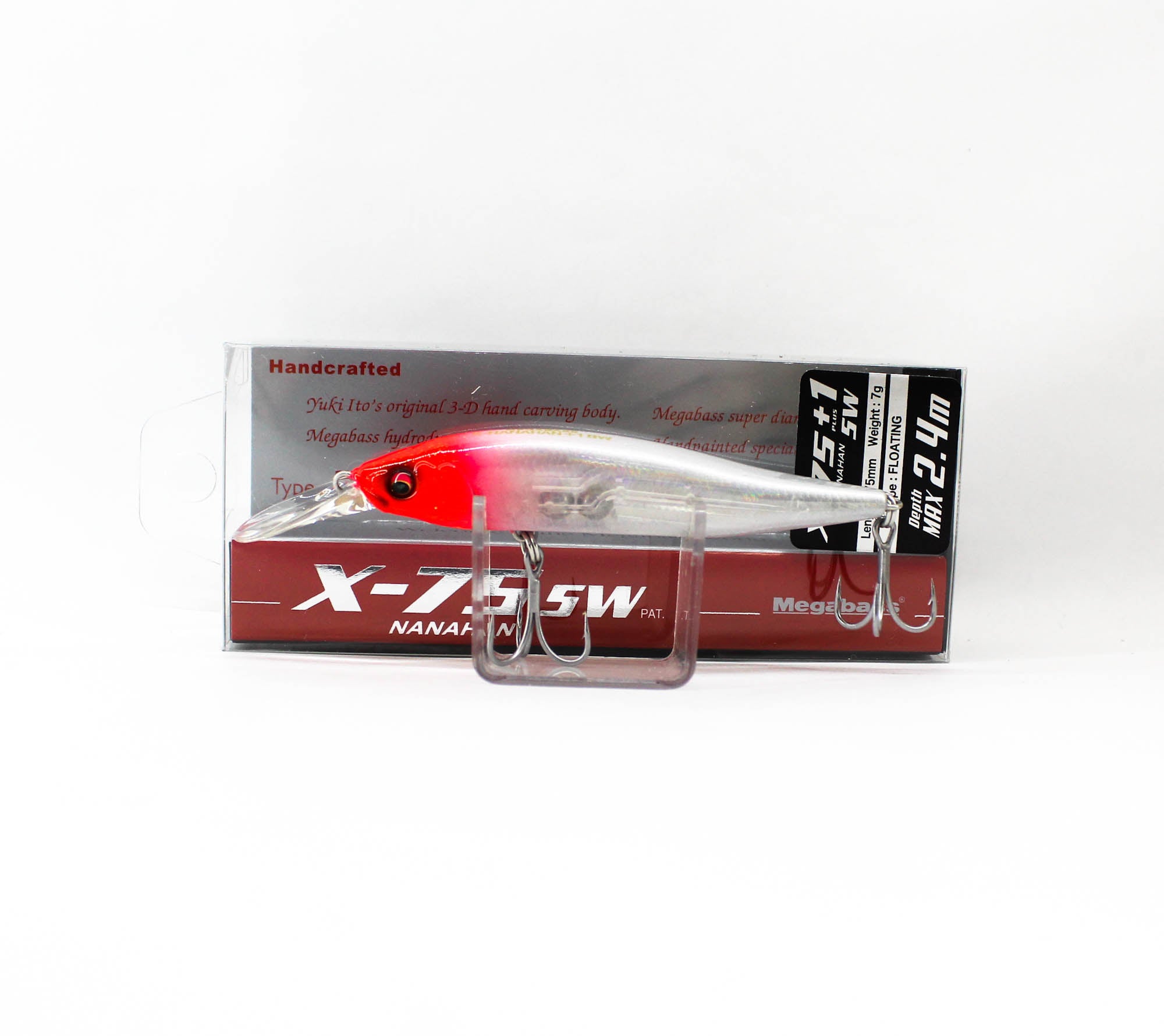 Megabass X-Nanahan +1 SW 75 mm 1/4 oz Floating Lure GP Red Head (3838)