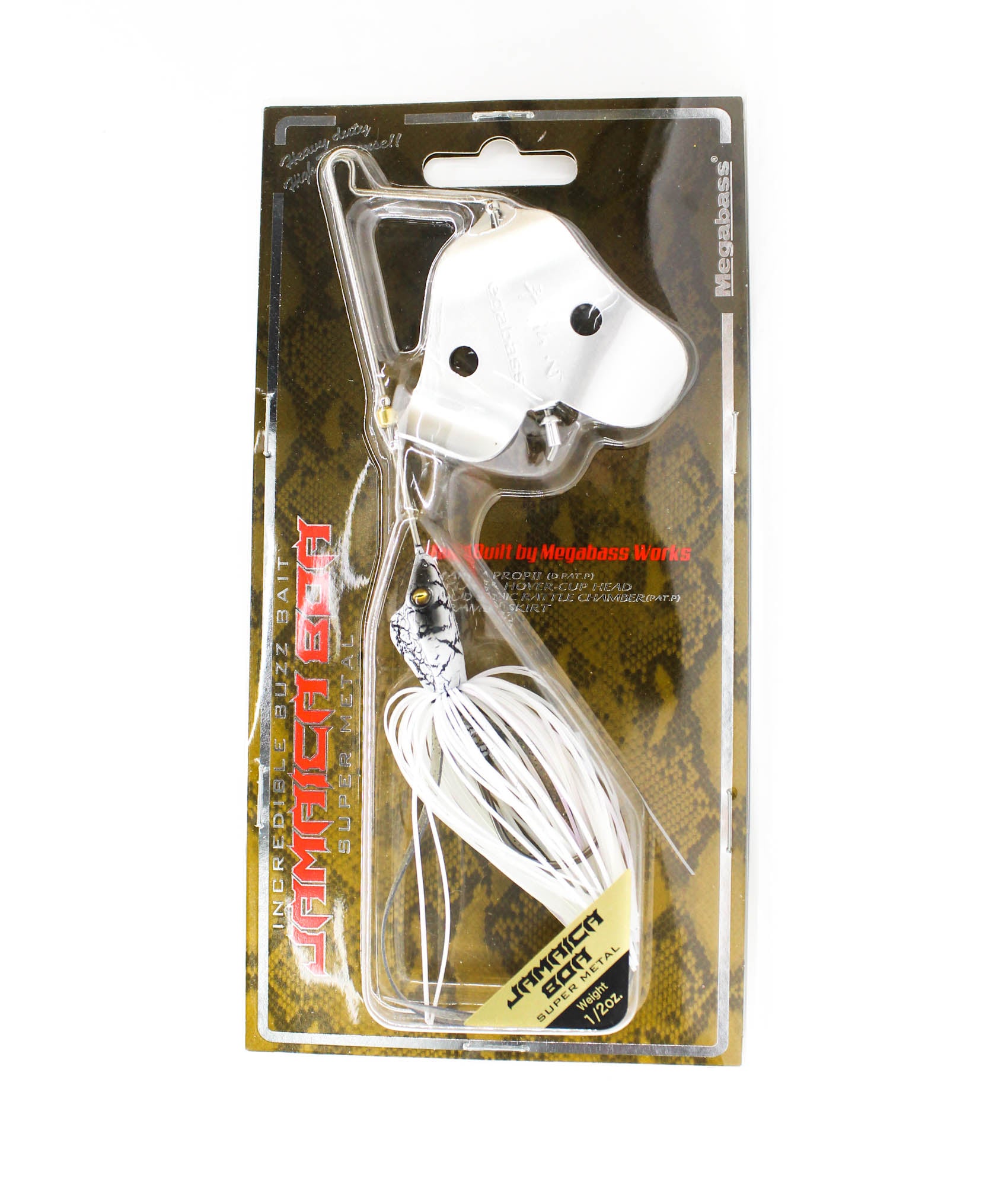 Megabass Jamaica Boa 1/2 oz Buzzbait Sinking Lure White Python (4200)