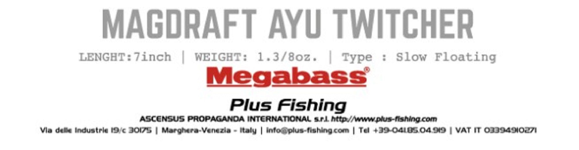 Megabass Soft Lure Mag Draft Ayu 7 Inch Sinking Lure Brillant Ayu (4828)