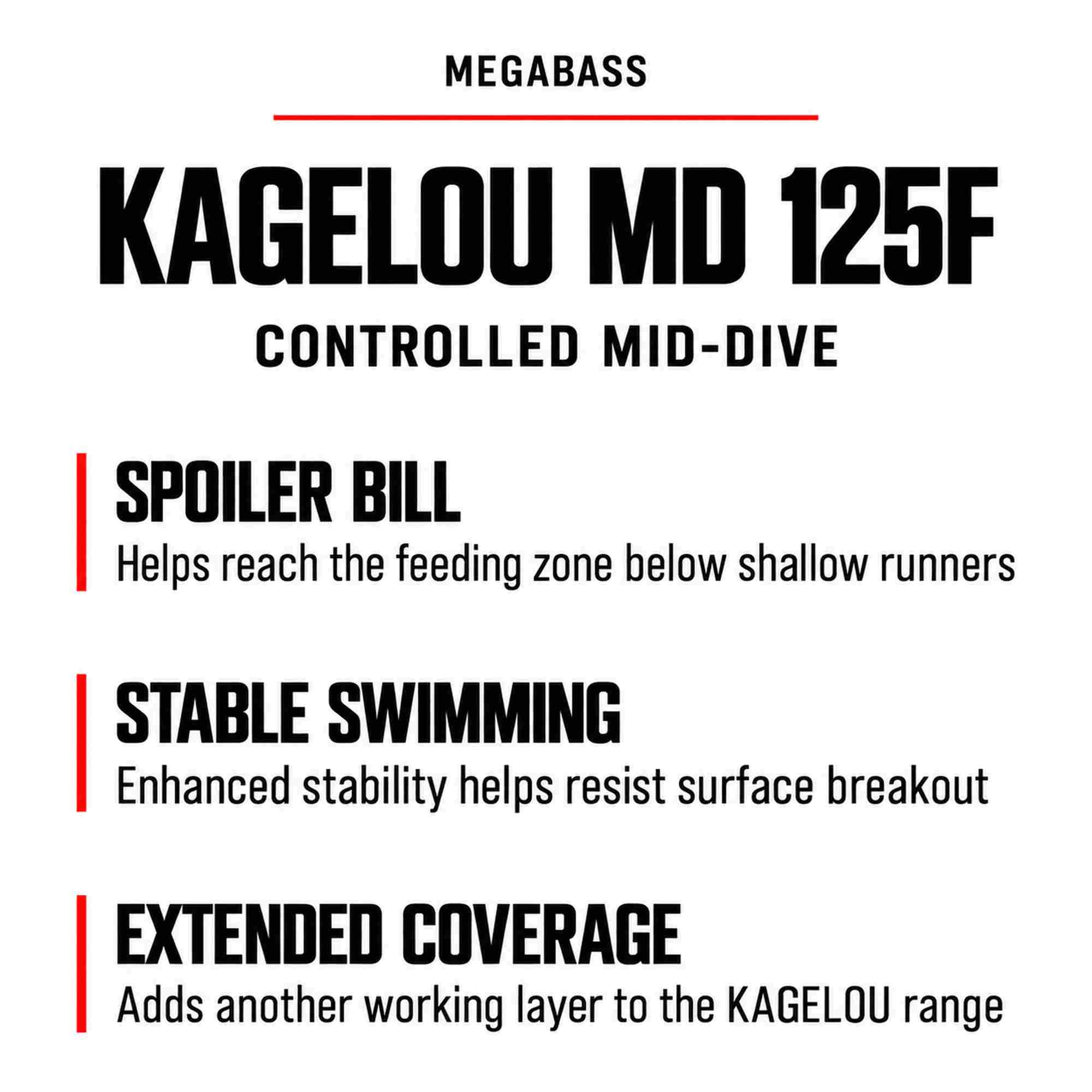 Megabass Kagelou MD 125F Floating Lure GG Heat Mallet (9983)