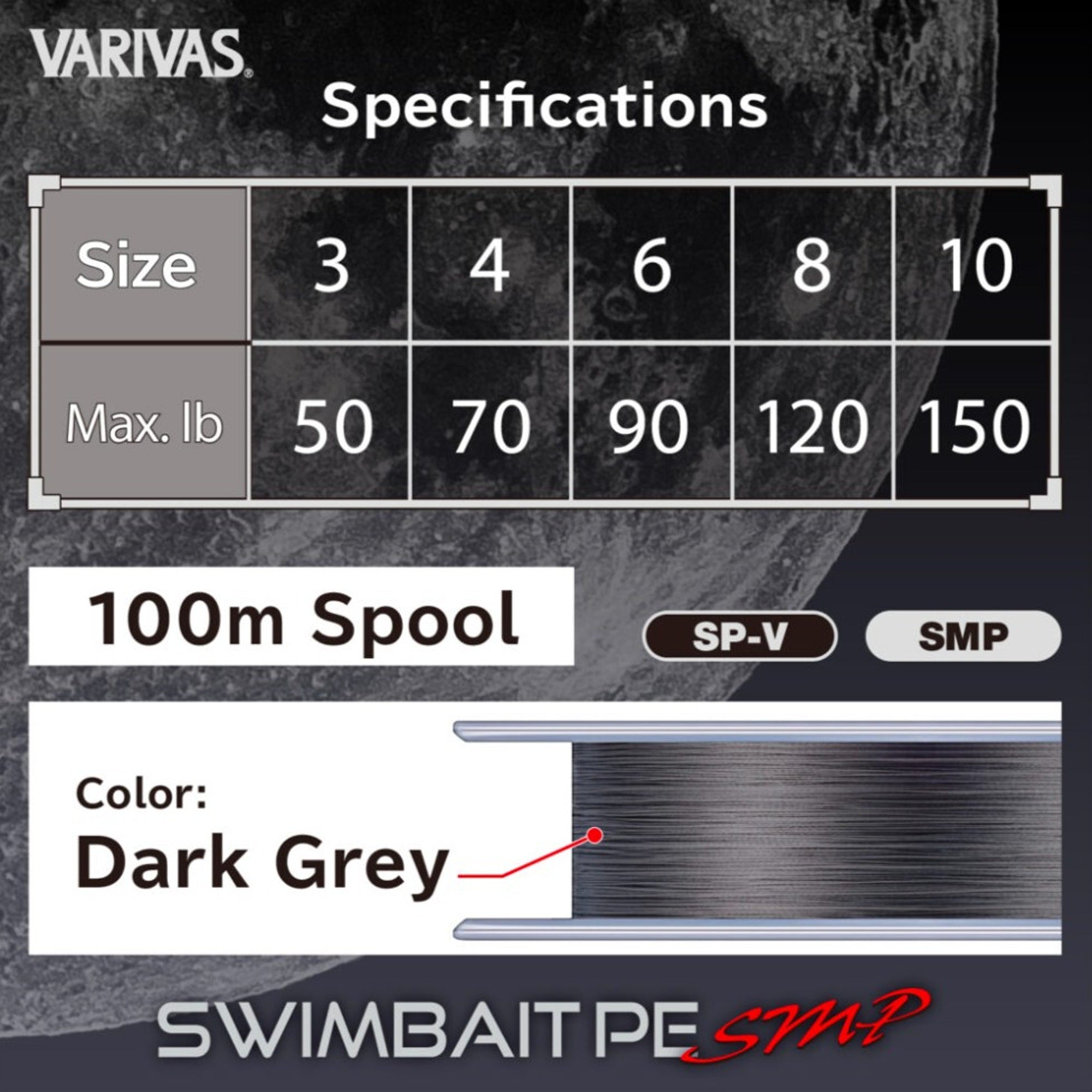 Varivas P.E Swim Bait SMP X8 100m P.E 6 90lb (1737)