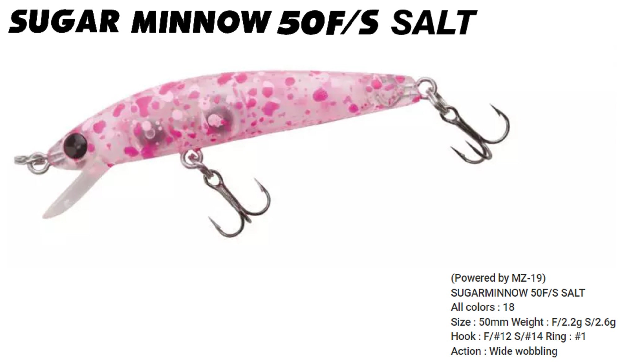 Bassday Sugar Minnow 50S Salt Sinking Lure 2.6 grams C-442 (0948)