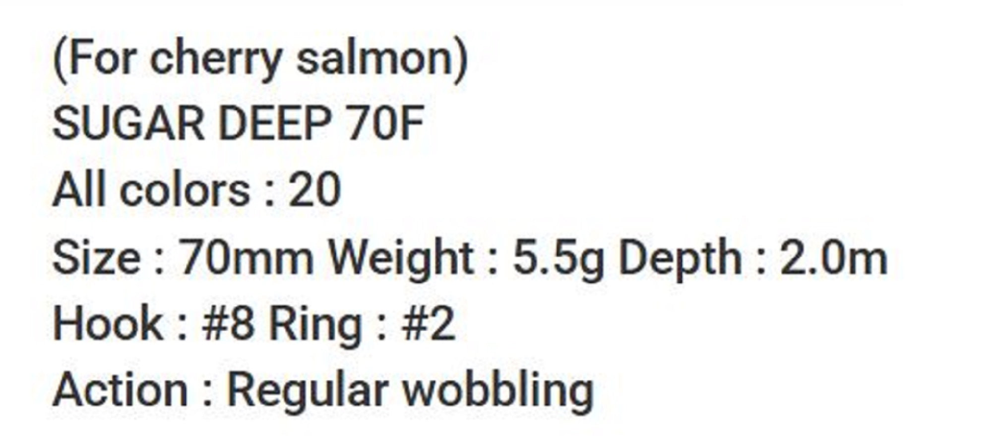 Bassday Sugar Deep 70F Floating Lure 5.5 grams PR-04 (1463)