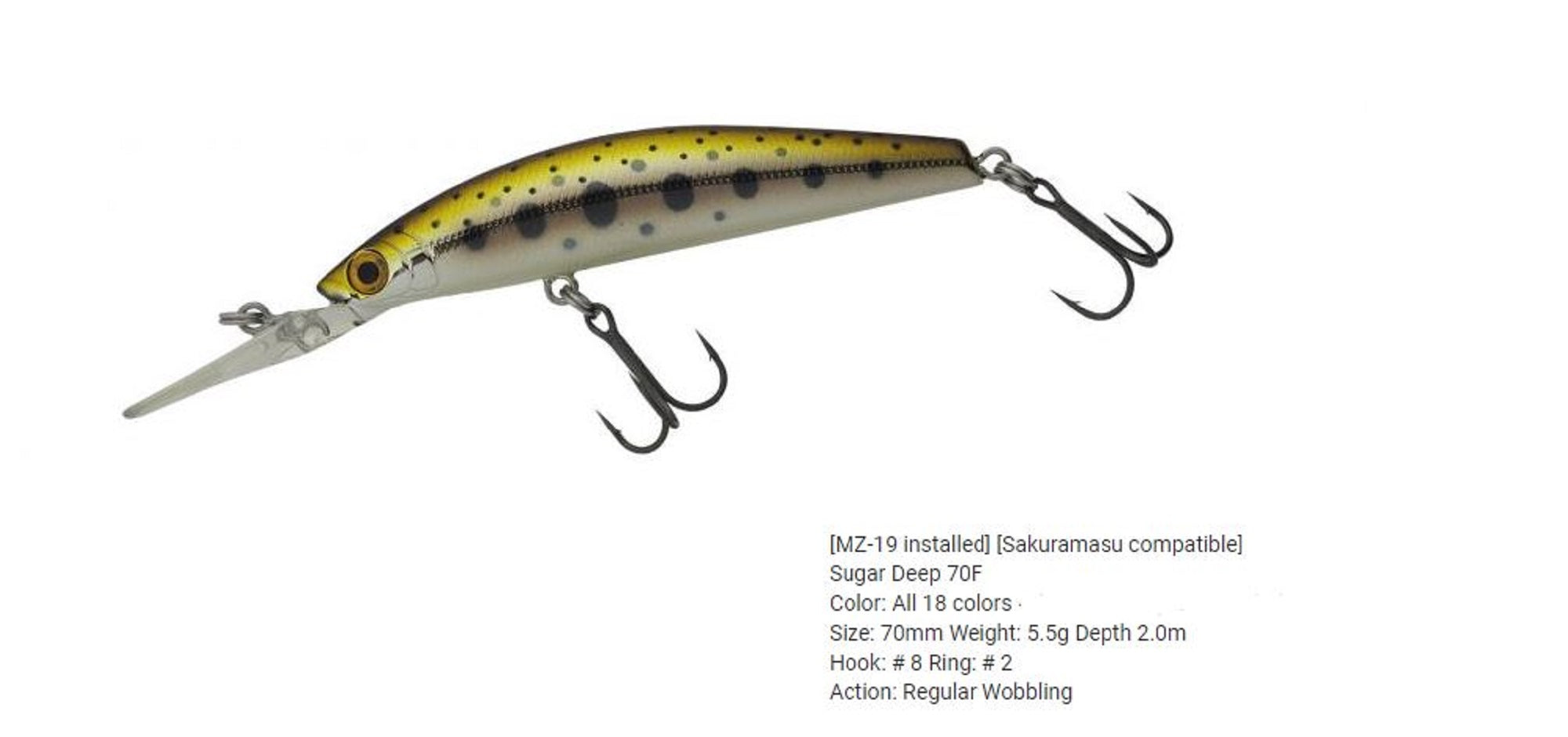 Bassday Sugar Deep 70F Floating Lure 5.5 grams M-99 (1517)