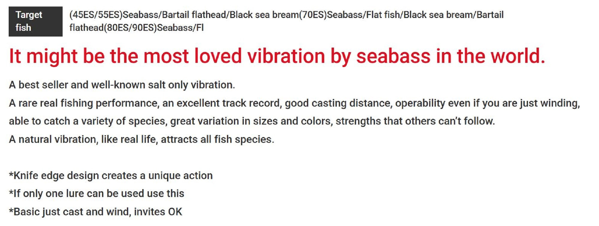 Bassday Range Vibe 90 ES Extra Sinking Vibration Lure HF-545 (8896)