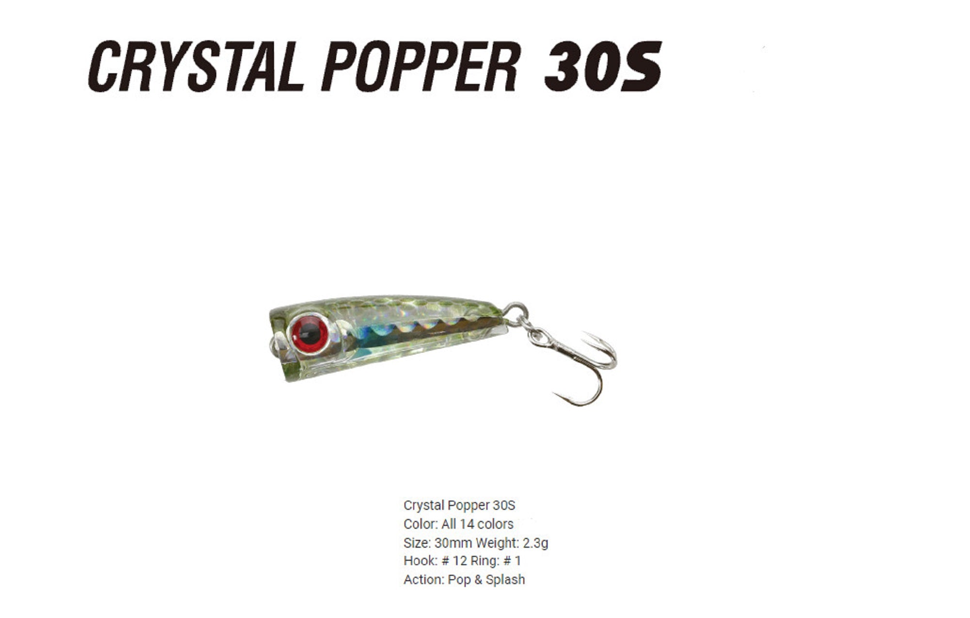 Bassday Crystal Popper 30S Sinking Lure 2.3 grams HH-190 (1240)