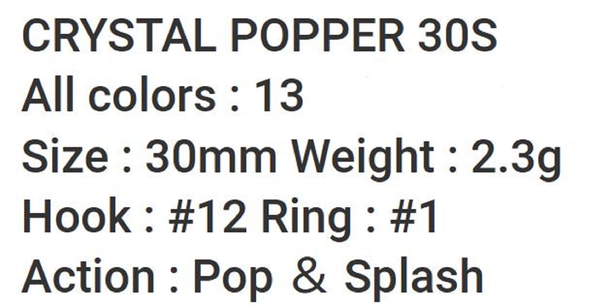 Bassday Crystal Popper 30S Sinking Lure 2.3 grams CL-352 (1271)
