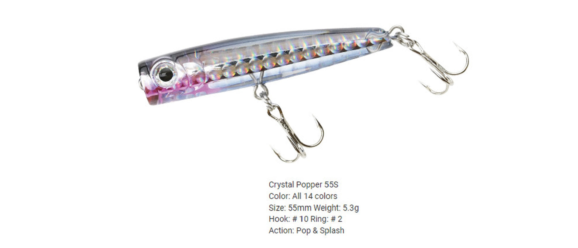Bassday Crystal Popper 55S Sinking Lure 5.3 grams HH-190 (2247)