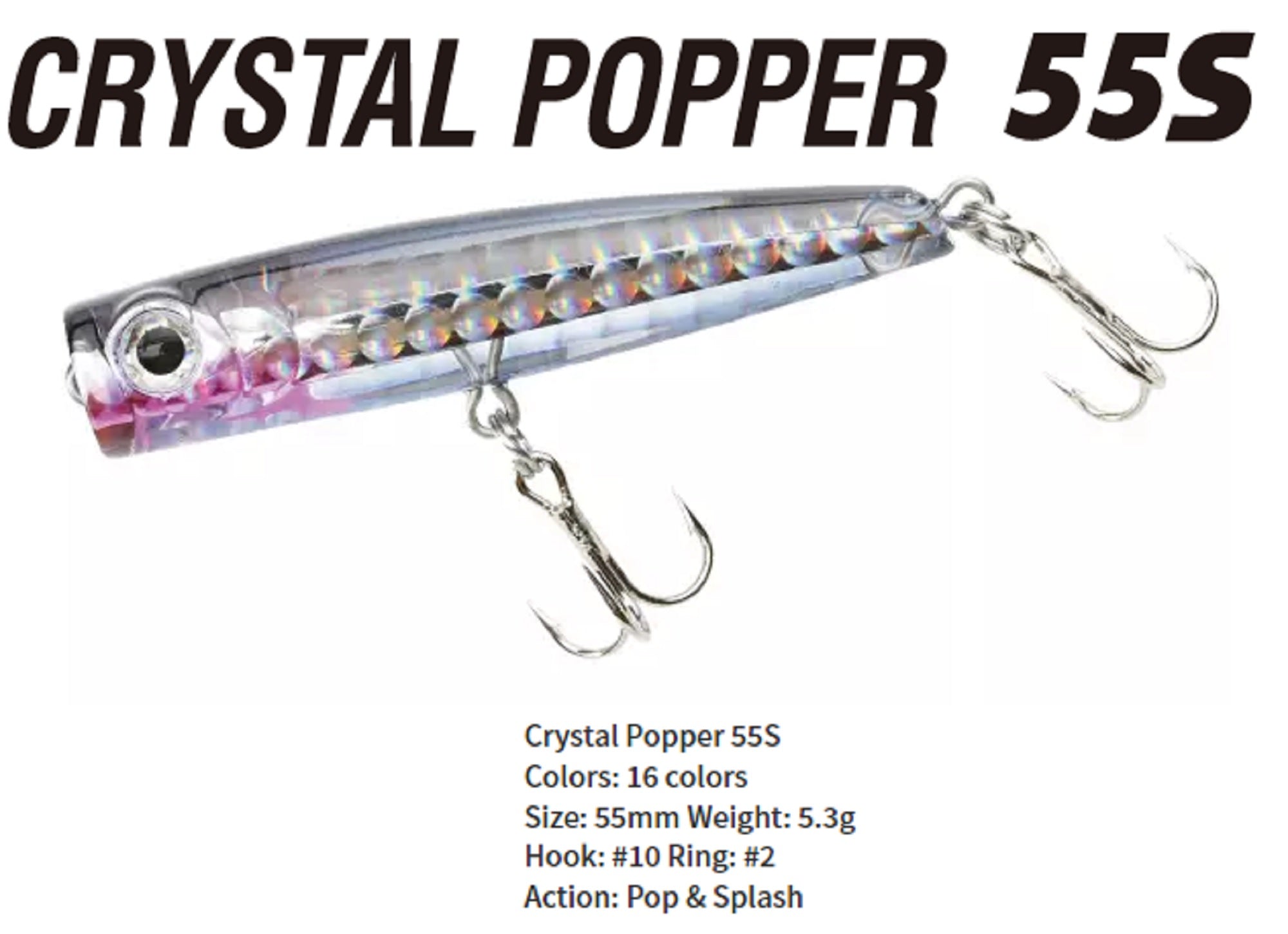 Bassday Crystal Popper 55S Sinking Lure 5.3 grams AL-480 (2322)