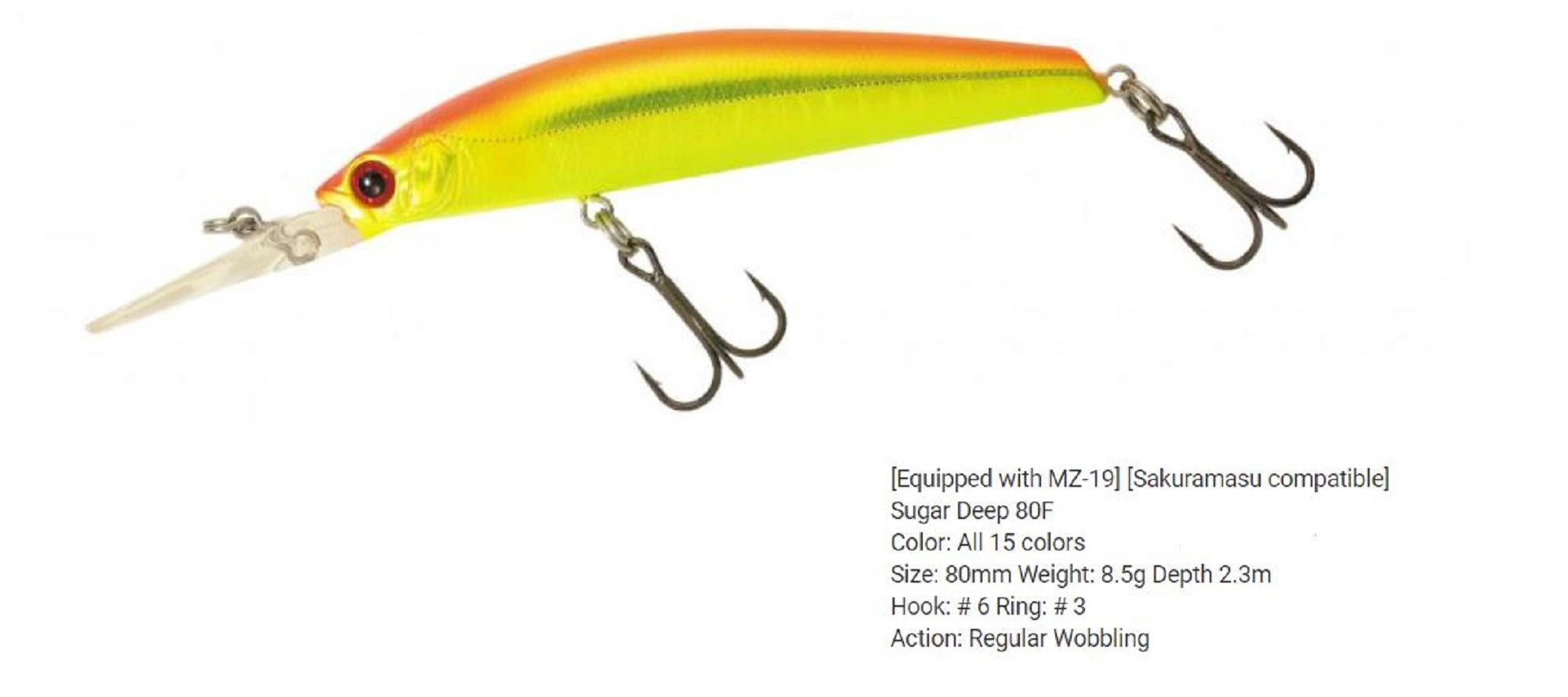 Bassday Sugar Deep 80F Floating Lure 8.5 grams M-99 (0453)