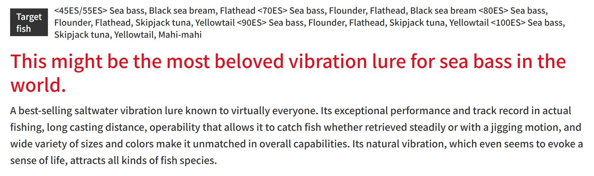 Bassday Range Vibe 55 ES Extra Sinking Vibration Lure WH-88 (4756)
