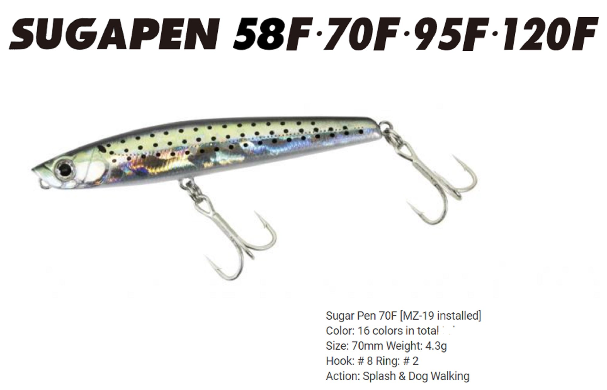 Bassday Sugar Pen 70F Floating Lure 4.3 grams HH-16 (9064)