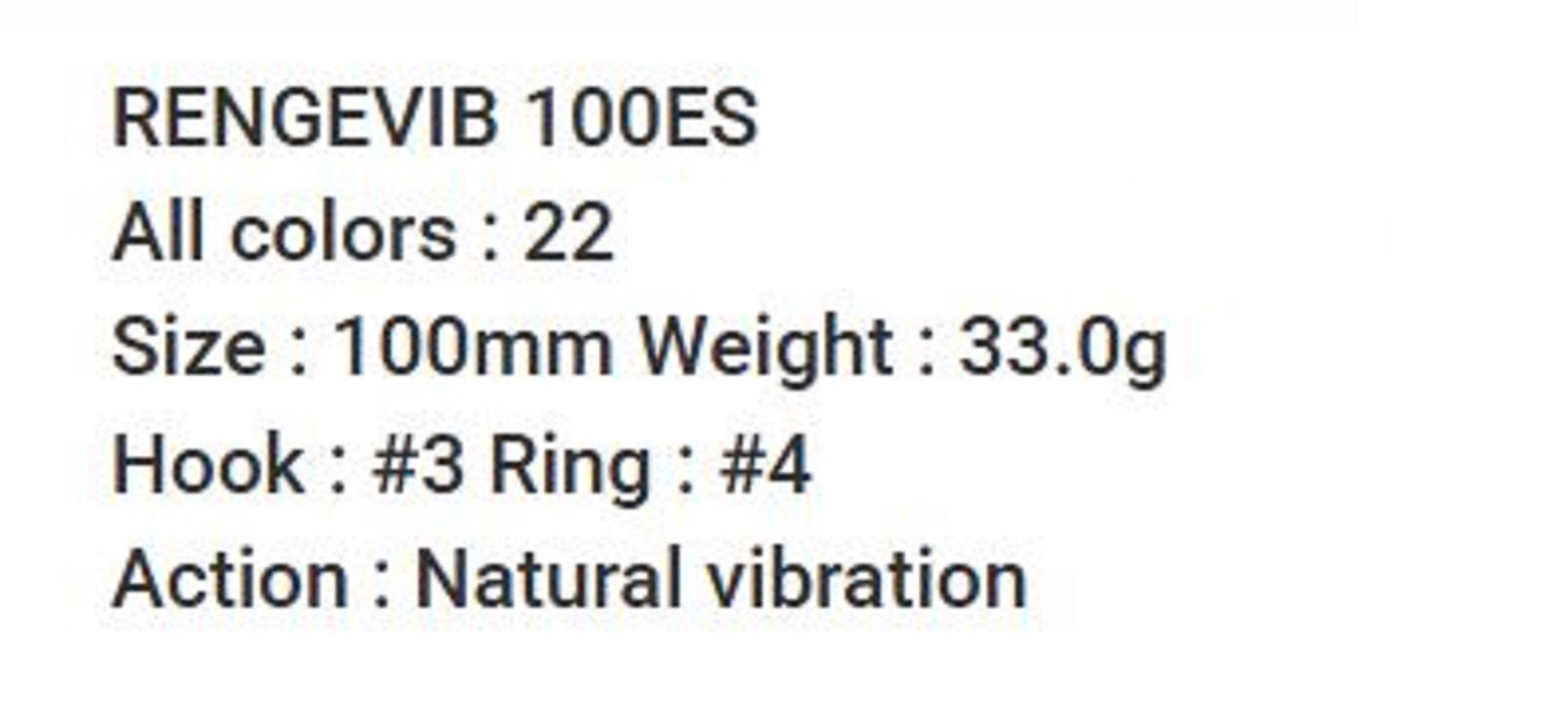 Bassday Range Vibe 100 ES Extra Sinking Vibration Lure HH-155 (0294)
