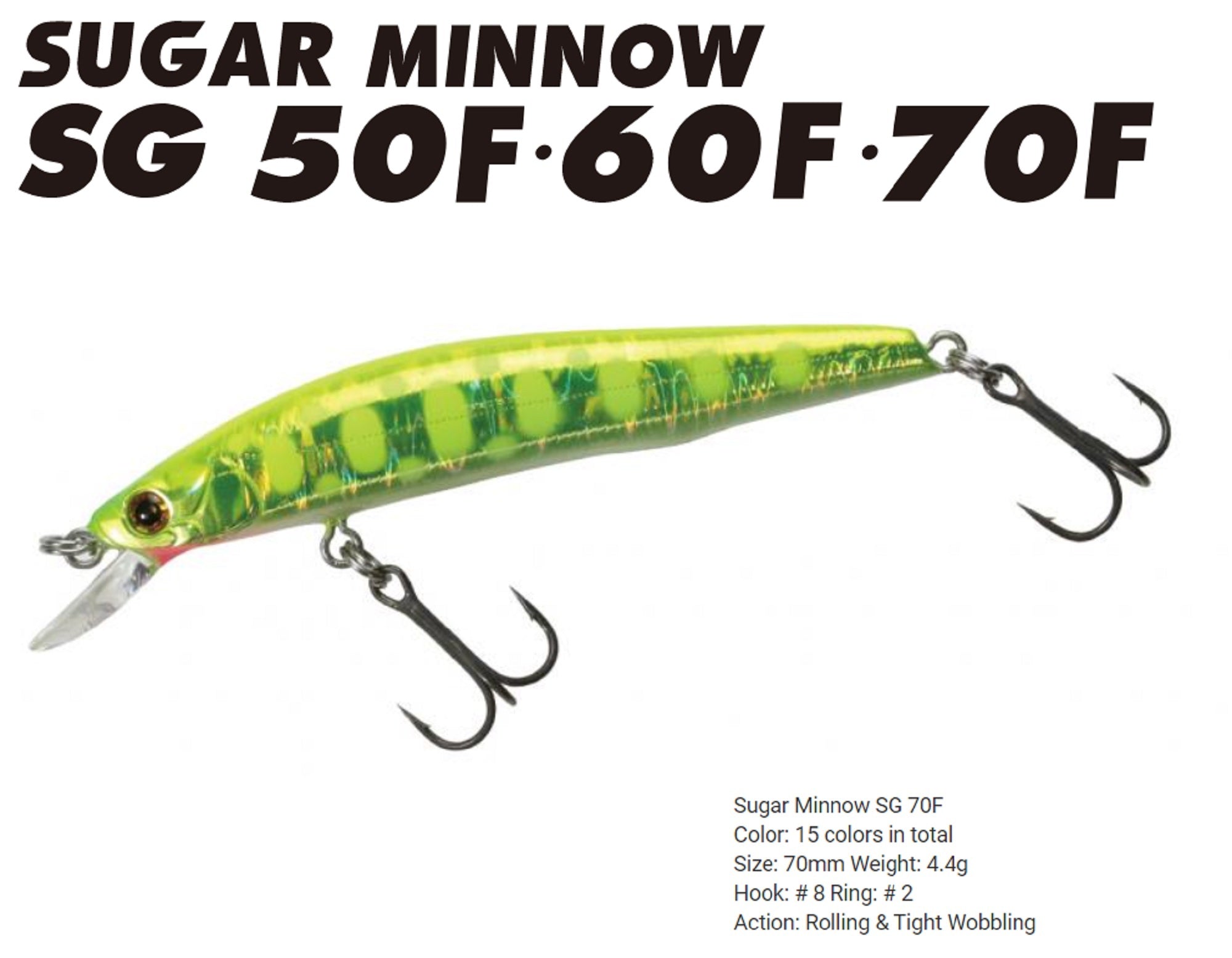 Bassday Sugar Minnow SG 70F Floating Lure 4.4 grams H-163 (9396)