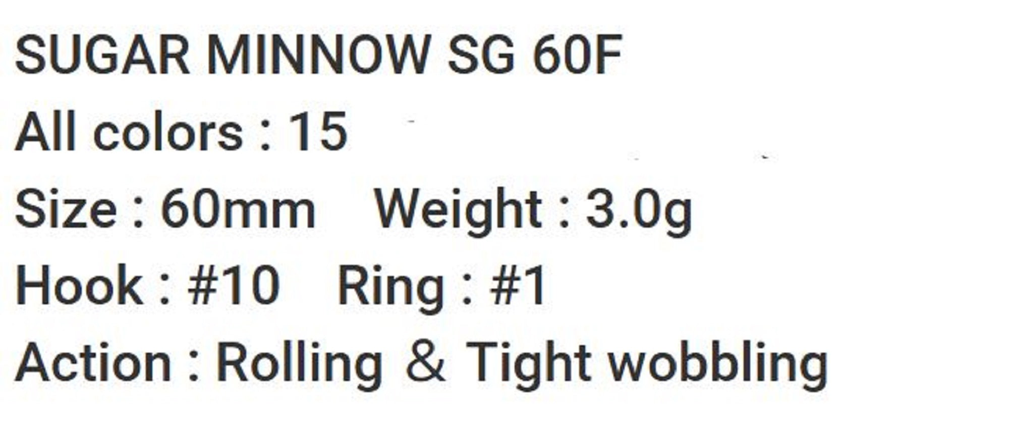 Bassday Sugar Minnow SG 60F Floating Lure 3.0 grams H-208 (0323)