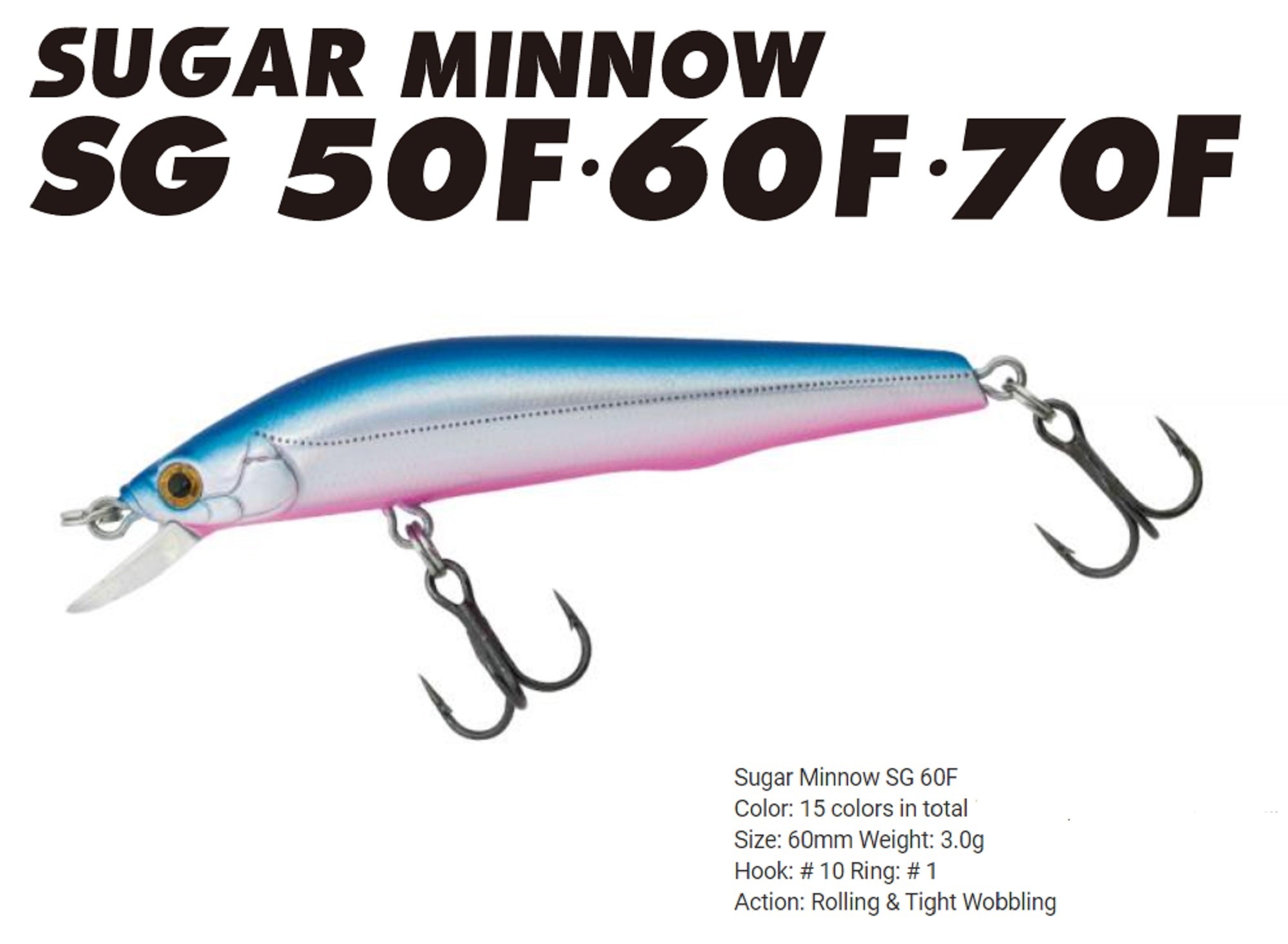 Bassday Sugar Minnow SG 60F Floating Lure 3.0 grams MH-164 (0408)