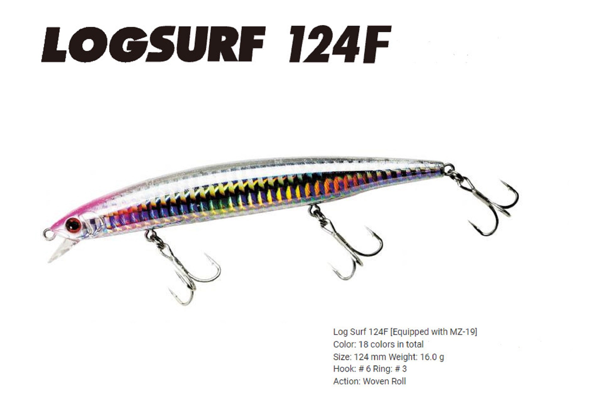 Bassday Log Surf 124F Long Casting Minnow Lure P-04 (1092)
