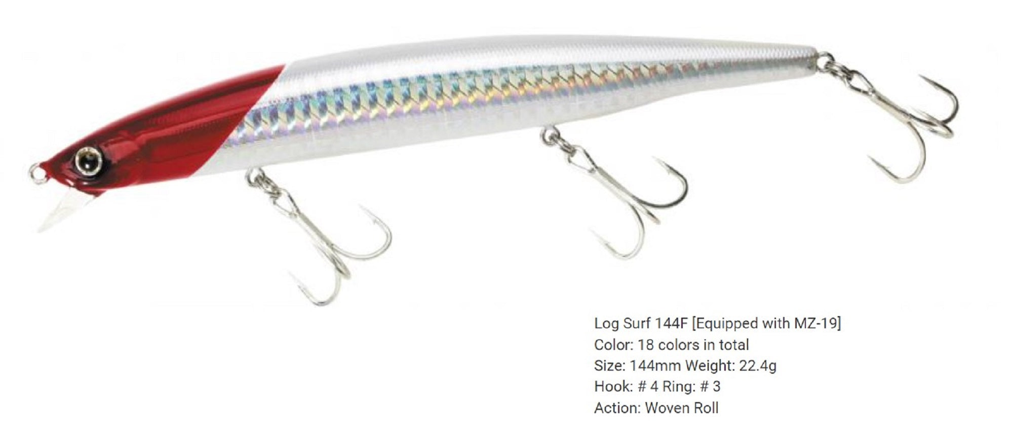 Bassday Log Surf 144F Long Casting Minnow Lure CT-287 (4184)