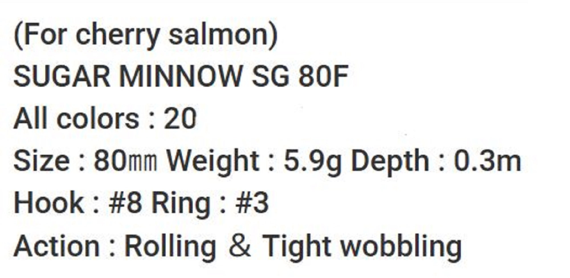 Bassday Sugar Minnow SG 80F Floating Lure 5.9 grams M-313 (6324)