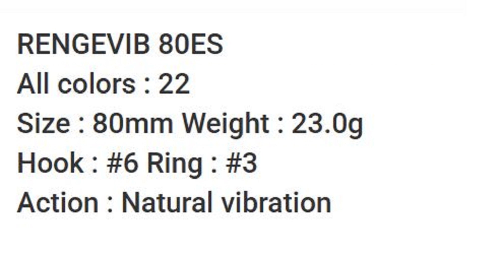 Bassday Range Vibe 80 ES Extra Sinking Vibration Lure R-16 (1029)