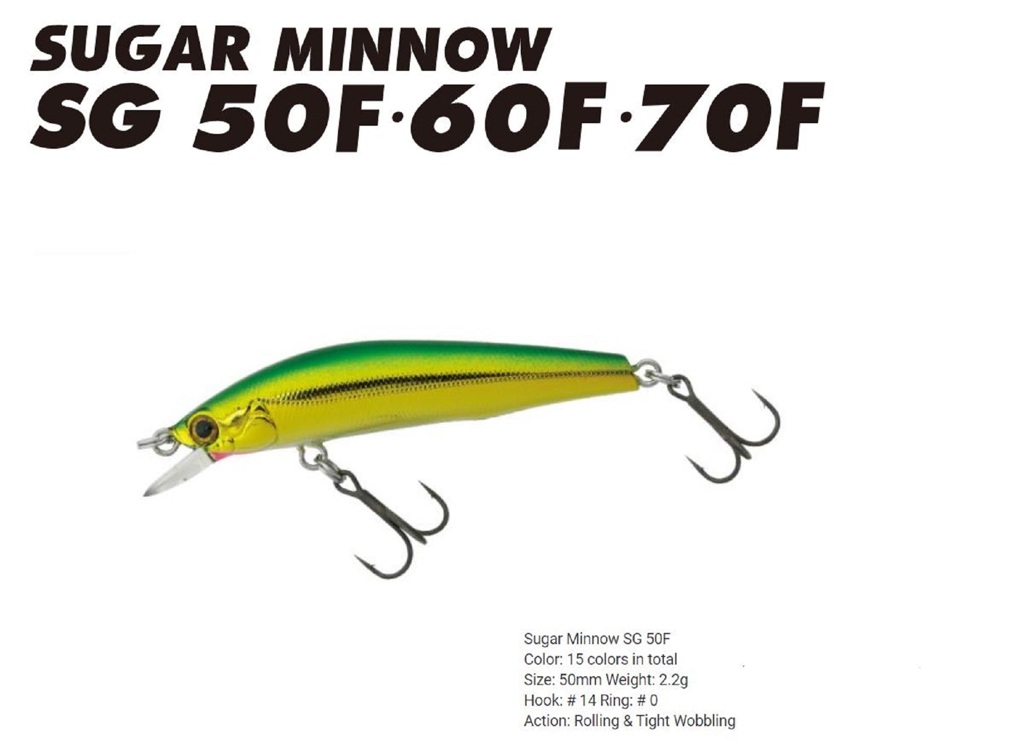Bassday Sugar Minnow SG 50F Floating Lure 2.2 grams C-185 (0266)