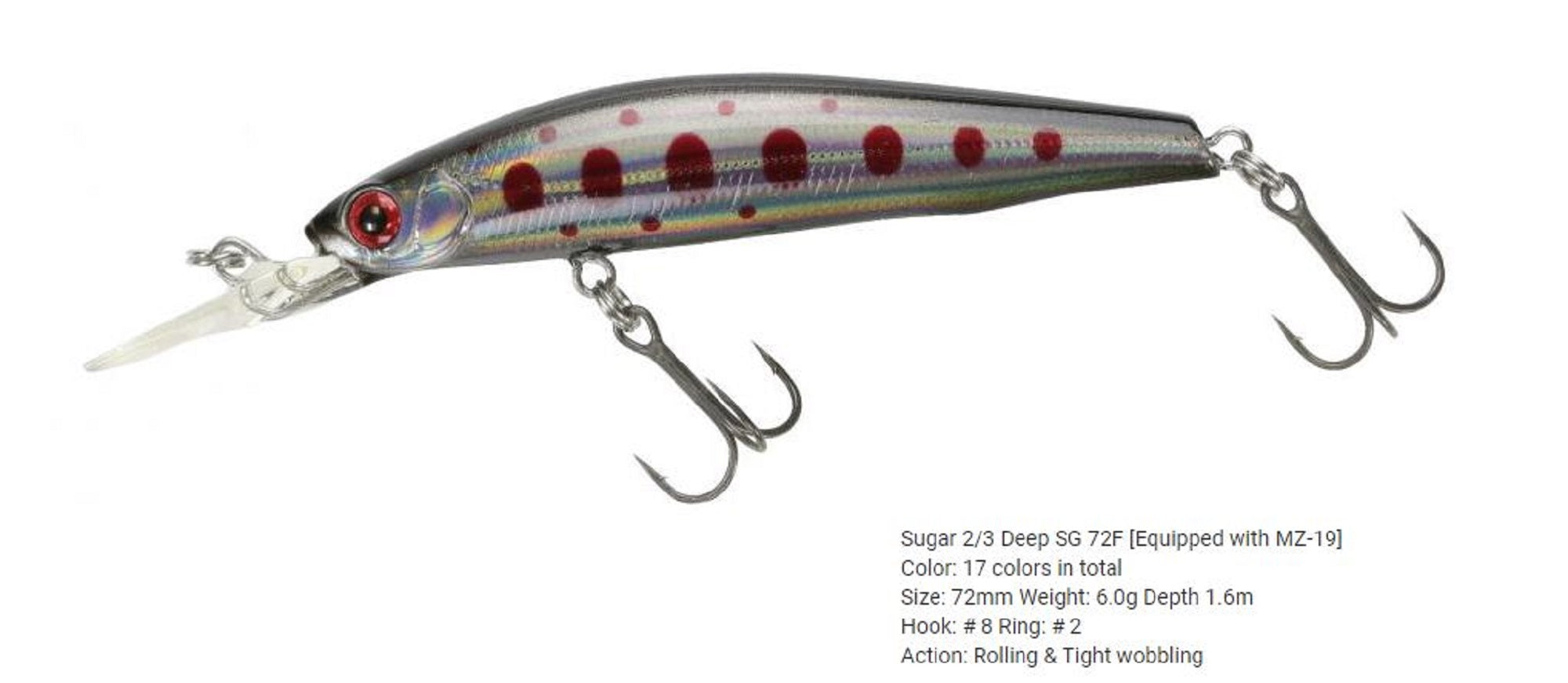 Bassday Sugar 2/3 Deep SG 72F Floating Lure 6 grams M-290 (1195)