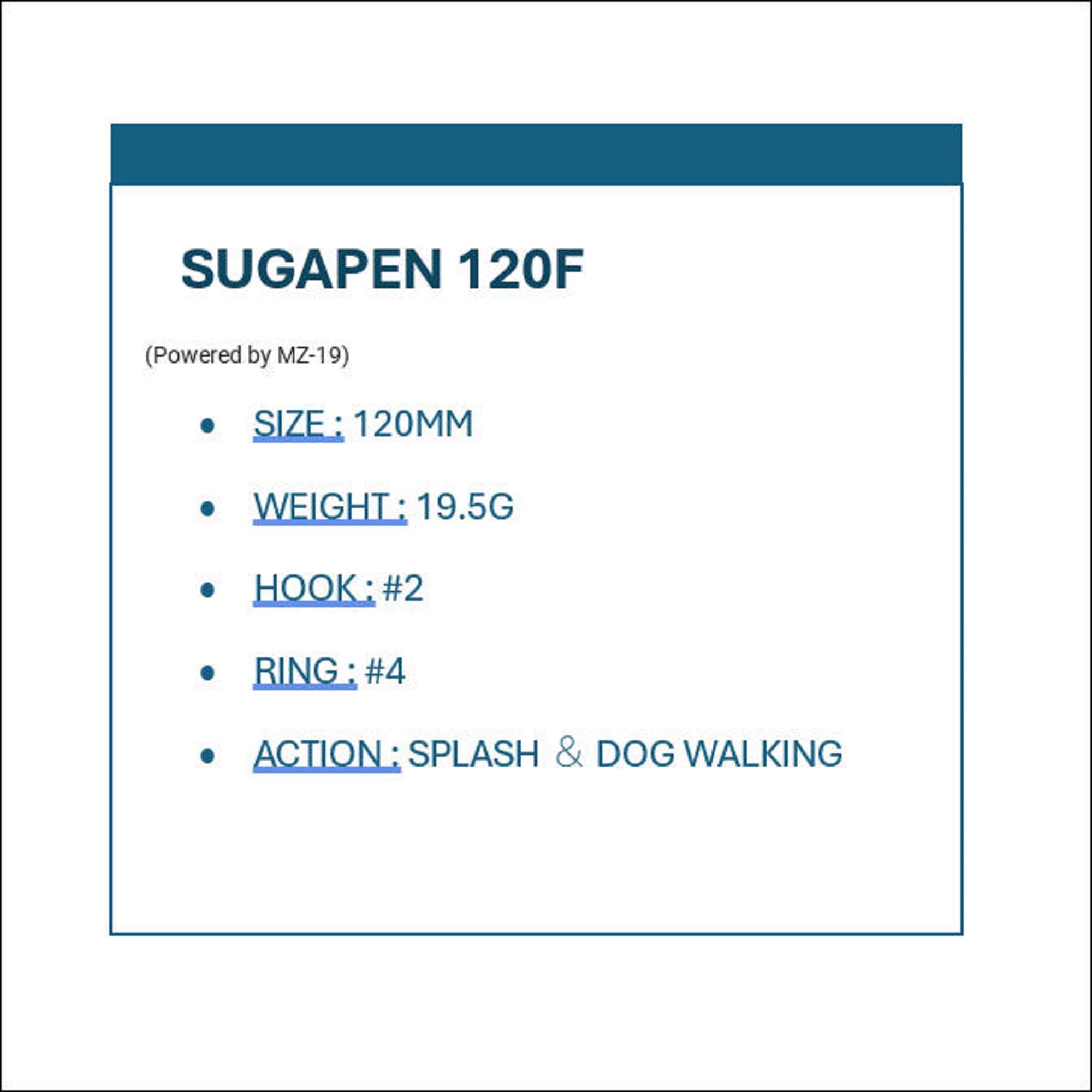 Bassday Sugar Pen 120F Floating Lure 19.5 grams MT-14 (8309)