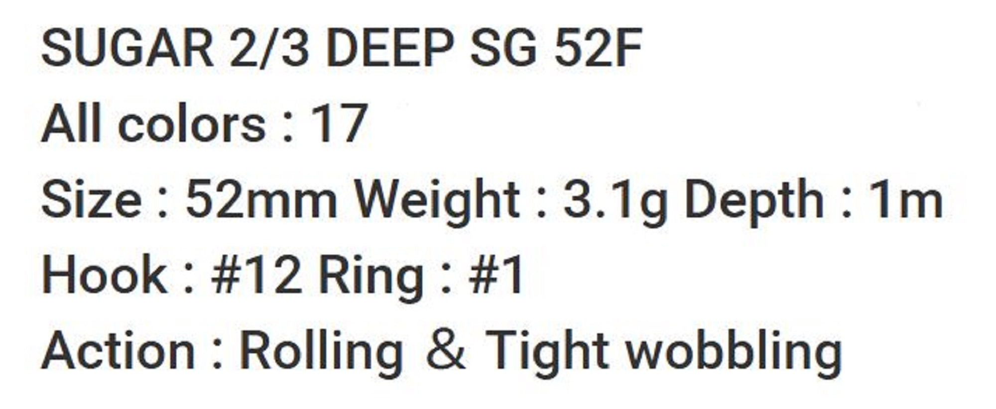 Bassday Sugar 2/3 Deep SG 52F Floating Lure 3.1 grams M-14 (4058)