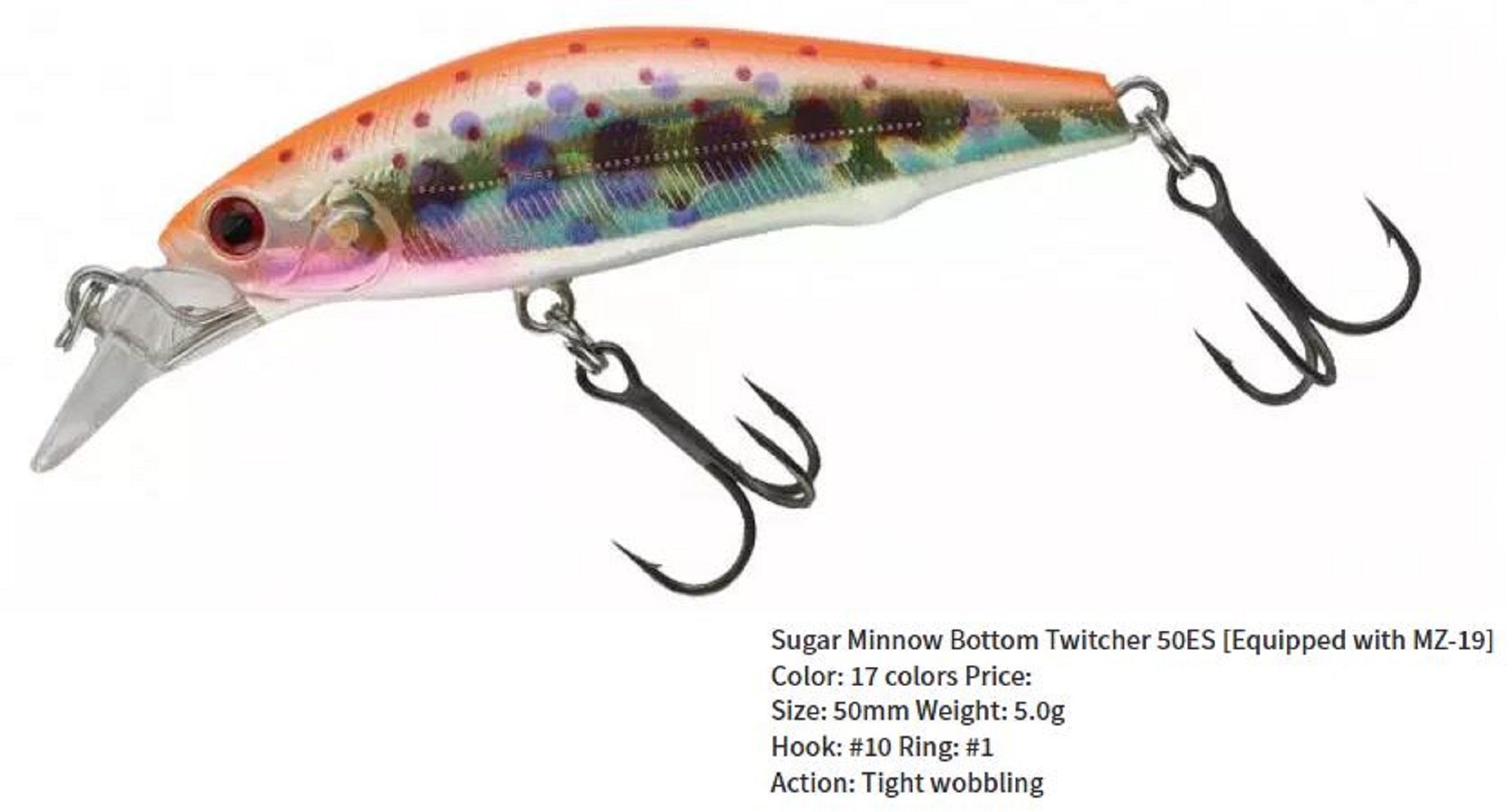 Bassday Sugar Minnow Bottom Twitcher 50ES Sinking Lure 5g FL-801 (7332)