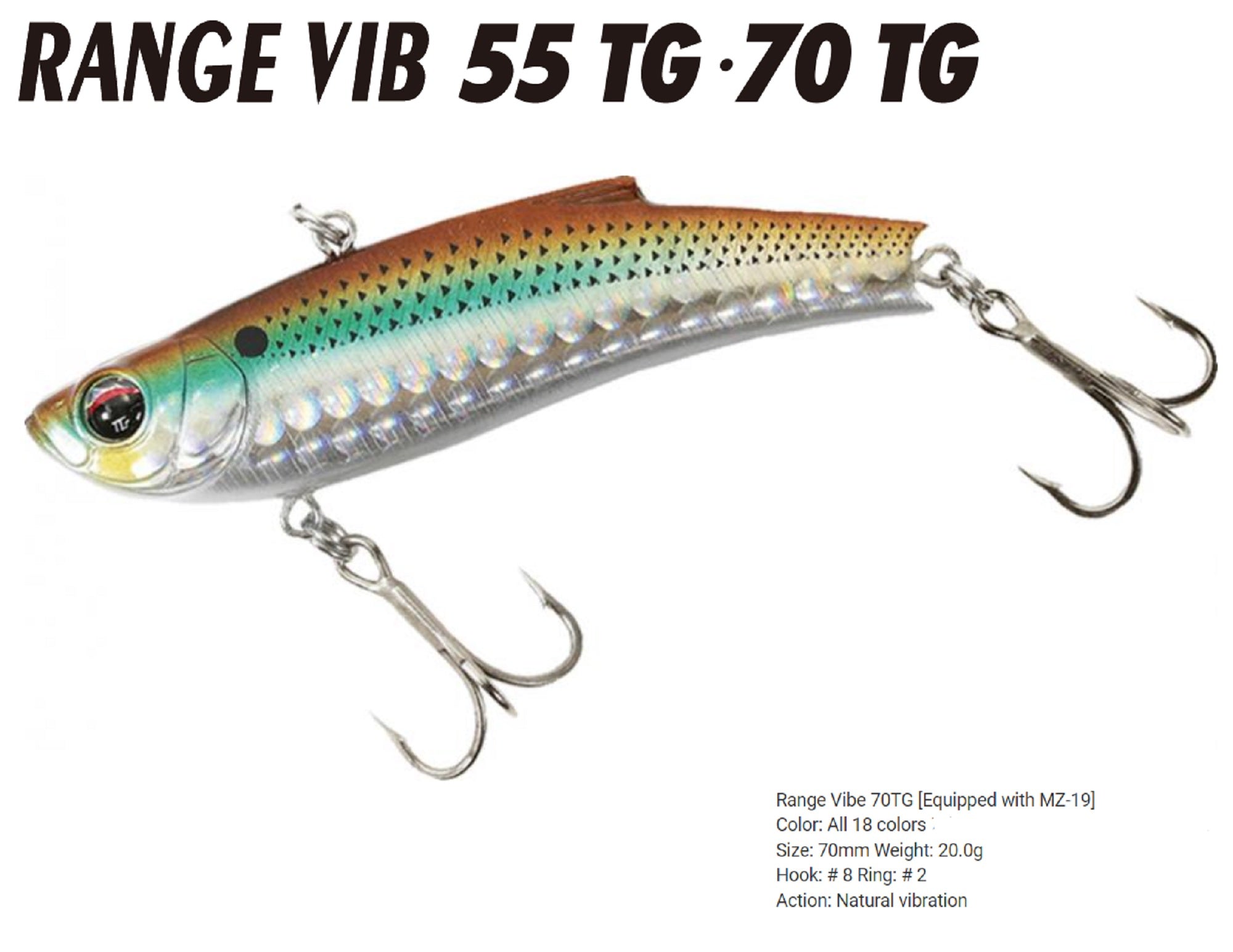 Bassday Range Vibe 70 TG Extra Sinking Vibration Lure R-38 (9206)