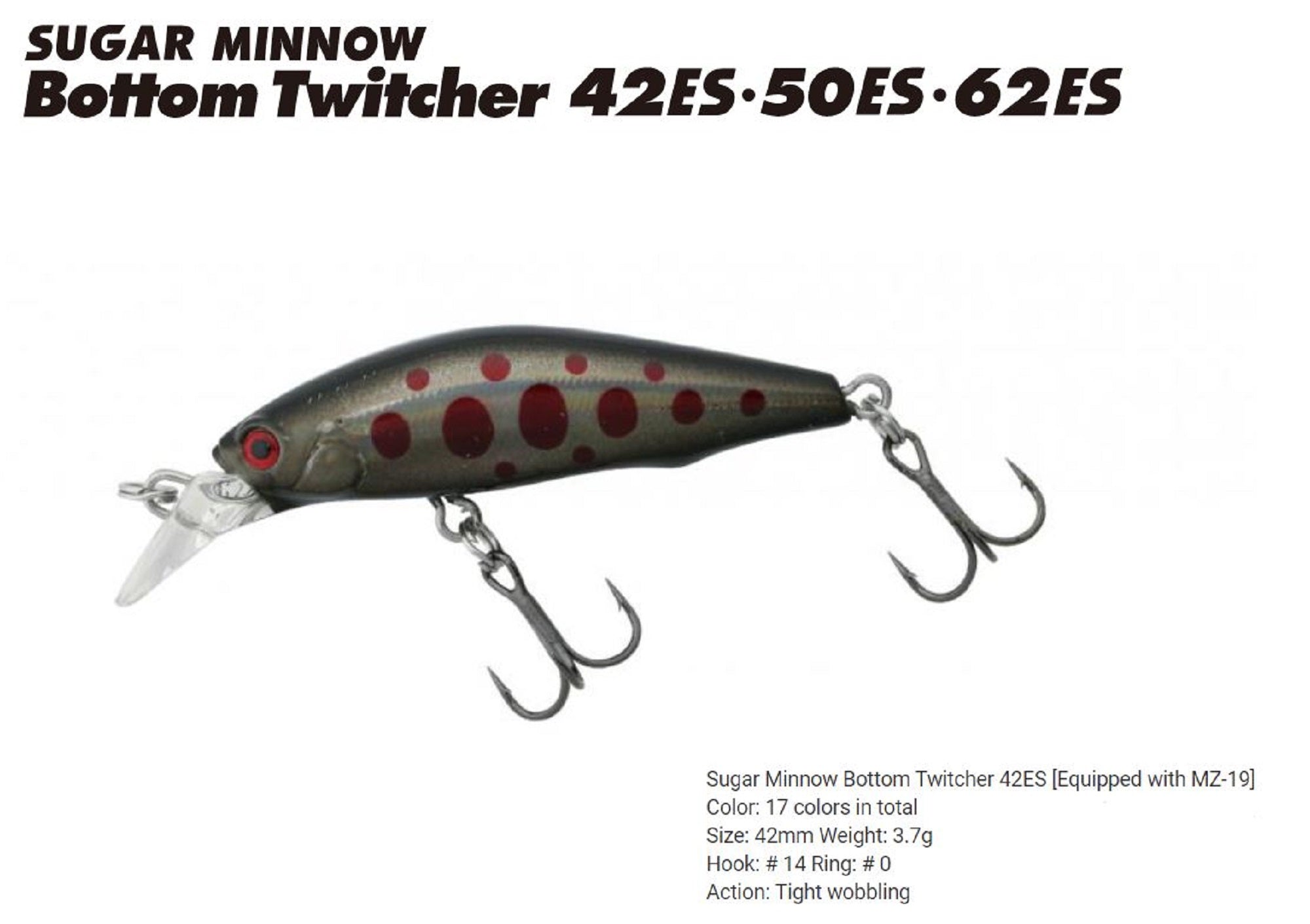 Bassday Sugar Minnow Bottom Twitcher 42ES Sinking Lure 3.7g M-99 (0055)