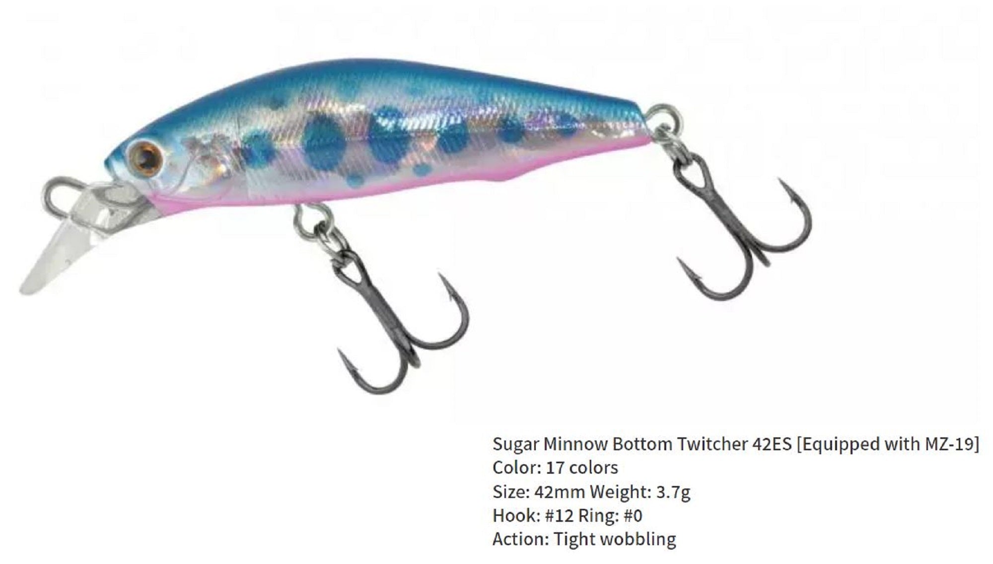 Bassday Sugar Minnow Bottom Twitcher 42ES Sinking Lure 3.7g H-208R (0109)