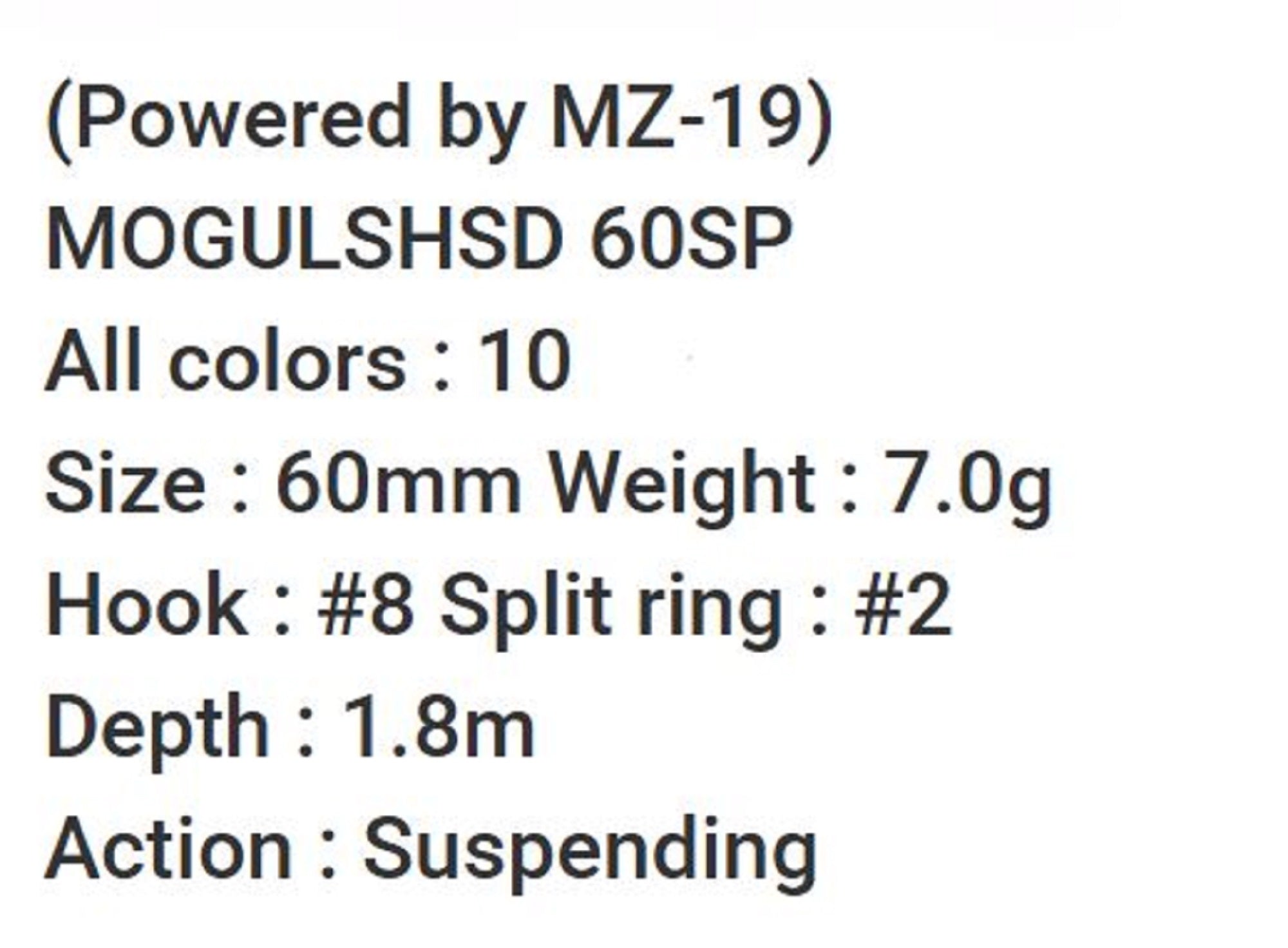 Bassday Mogul Shad 60SP Suspend Lure 7 grams P-212 (4052)